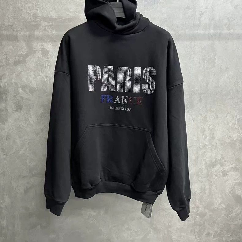 Balenciaga Balenciaga Black letter print hooded long sleeve sweater l Size US XXS / EU 40 - 1 Thumbnail