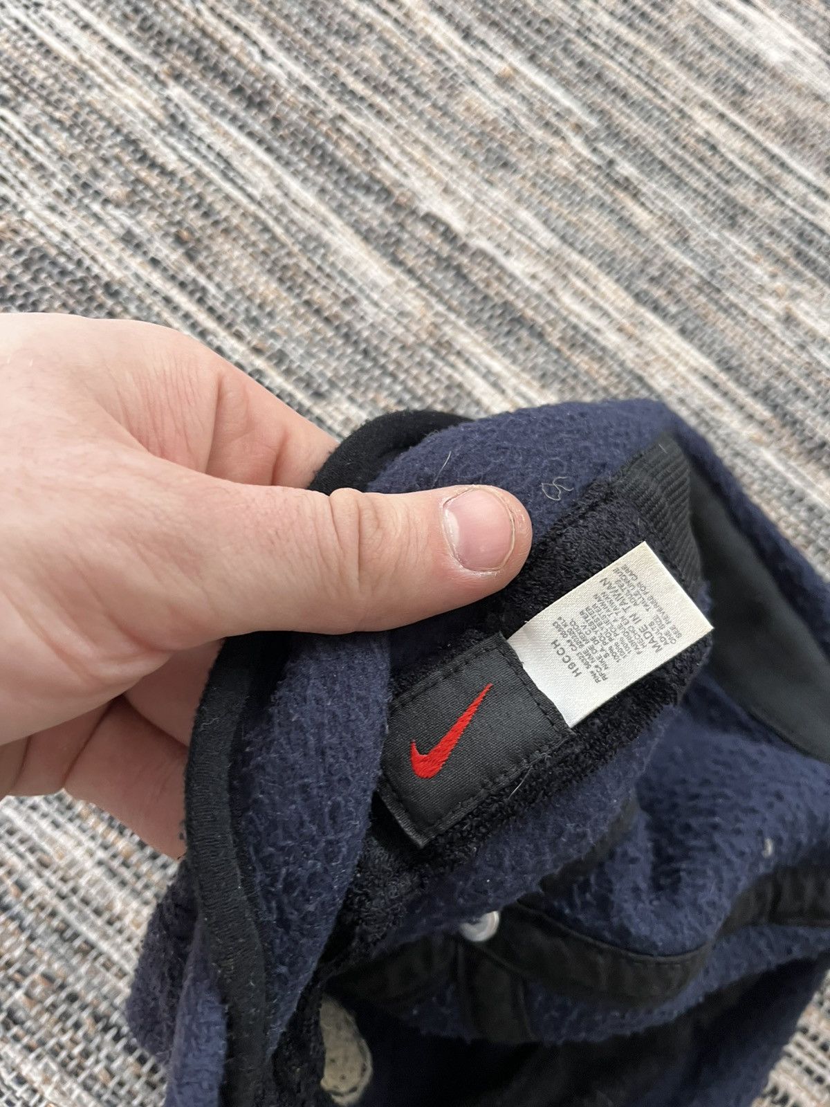 Nike 90s Vintage Nike Navy Blue Fleece cap earflaps Y2K outdoor Size ONE SIZE - 11 Thumbnail