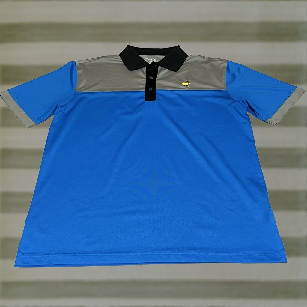 Vintage Masters Tech Polo Shirt Men Medium Blue Gray Stretch Performance Golf Shirt Size US M / EU 48-50 / 2 - 1 Thumbnail