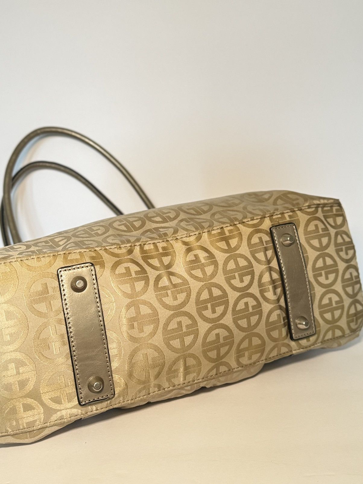 Giani Bernini Vintage Giani Bernini Gold Tan Monogram Handbag Size ONE SIZE - 3 Thumbnail
