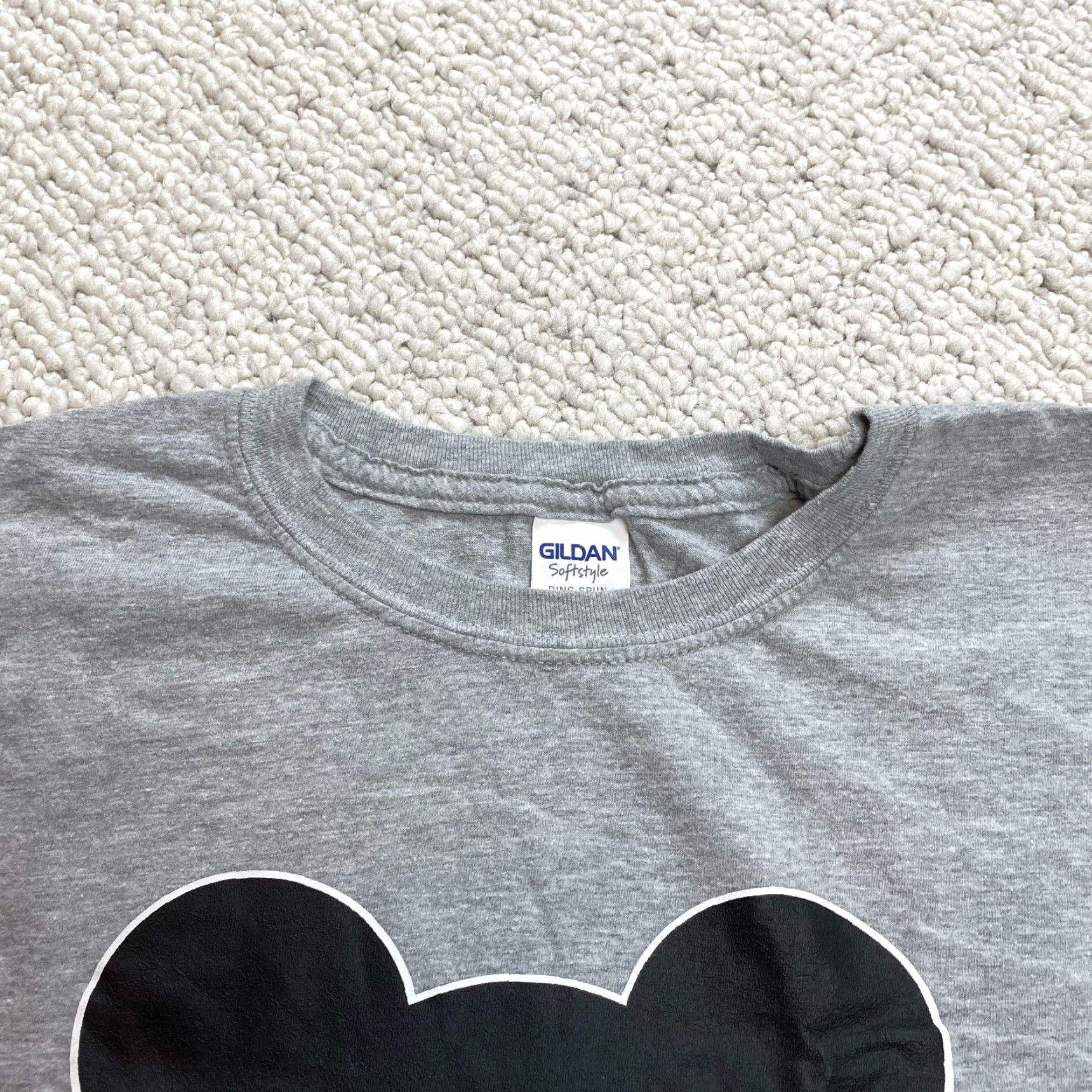 Gildan Gildan Softstyle Shirt Mens L Disney Dad Logo Mickey Ears Short Sleeve Gray Size US L / EU 52-54 / 3 - 6 Thumbnail