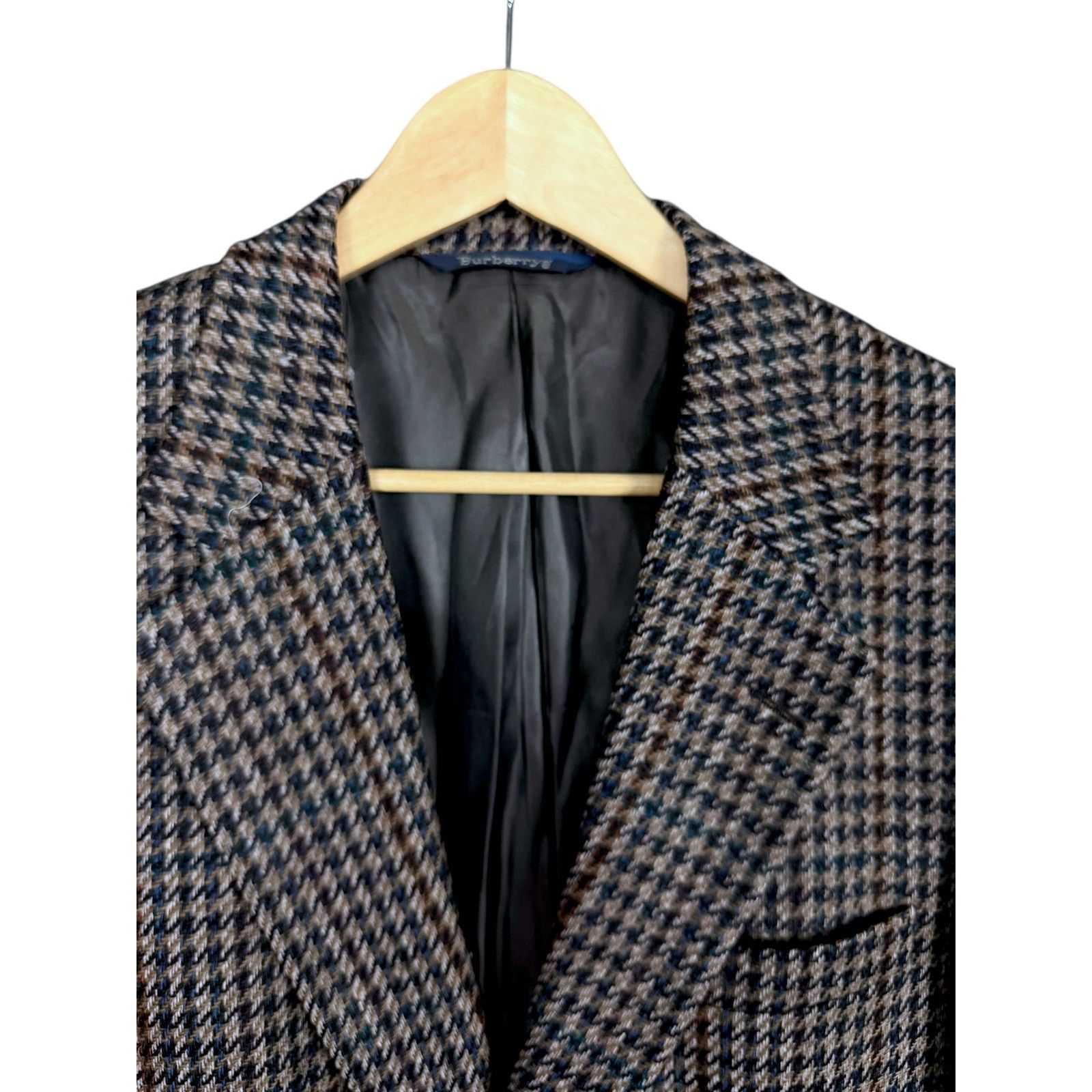 Burberry Vintage Men's Burberrys London 100% Tweed Wool Blazer 42R Size 42R - 11 Thumbnail