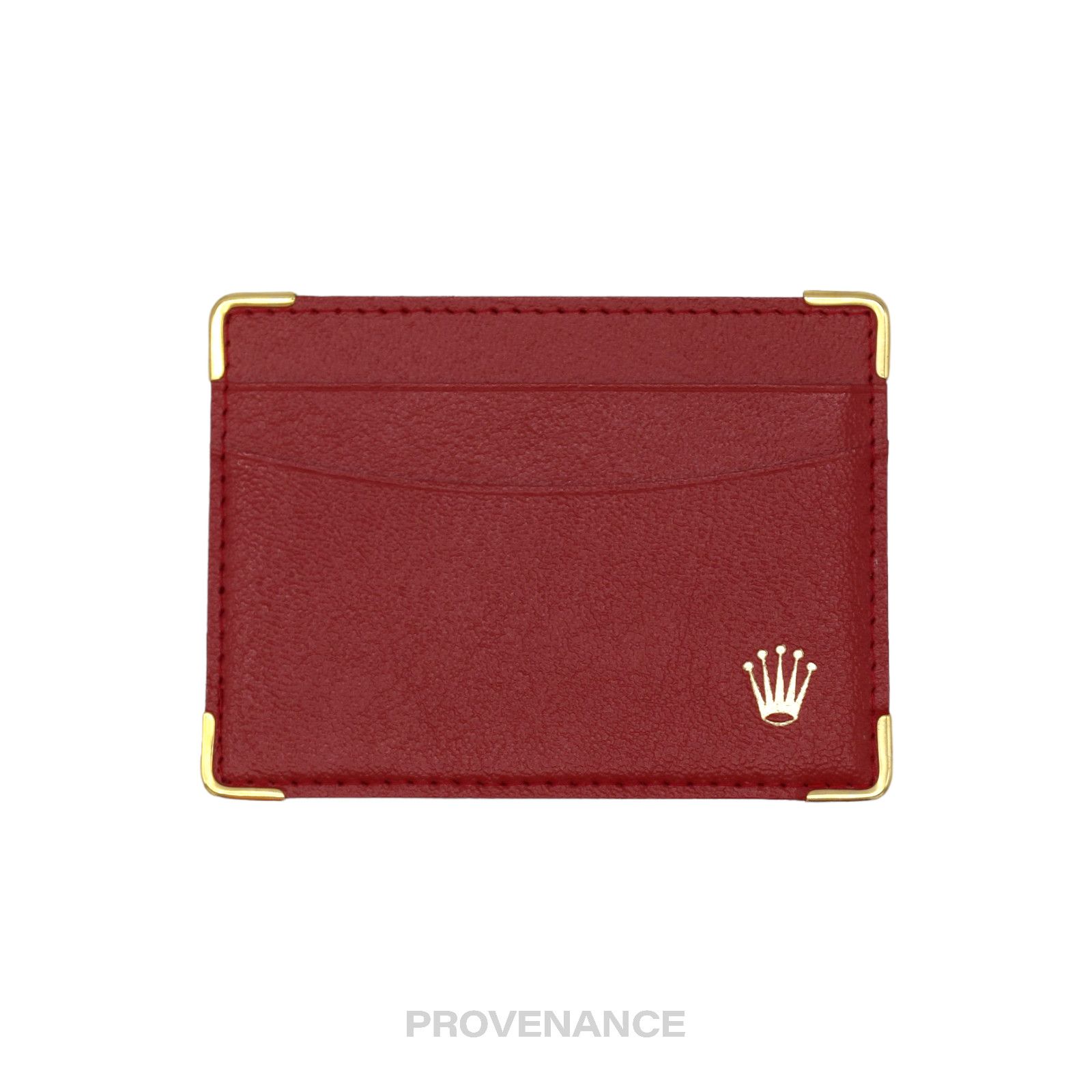 Rolex 🔴 Rolex Card Holder Wallet - Red Calfskin Leather Size ONE SIZE - 1 Thumbnail