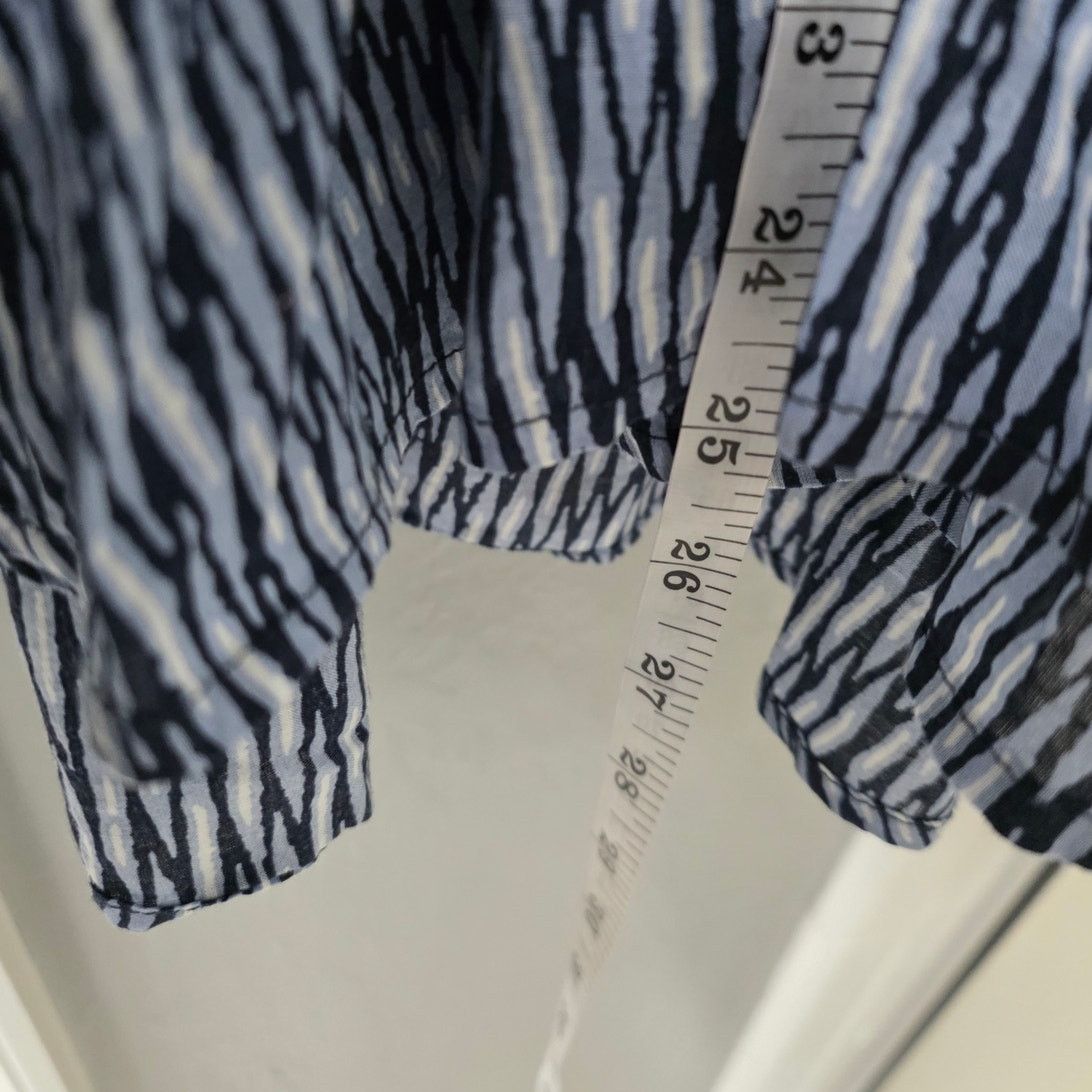 Banana Republic Banana Republic Tiered Ruffled Blouse Blue/White - Large Size L / US 10 / IT 46 - 6 Thumbnail