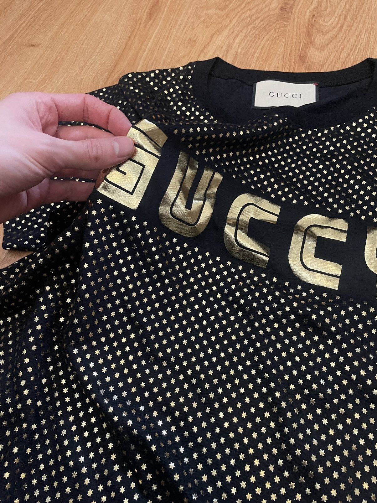 Gucci Gucci gold star print shirt Size US L / EU 52-54 / 3 - 2 Thumbnail