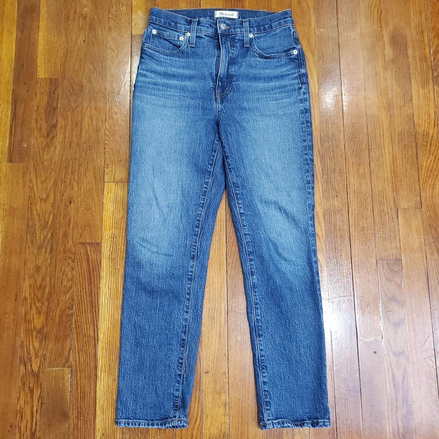 Madewell VINTAGE Madewell Jeans Womens 27 High Rise Straight Denim Blue 5-Pocket Design Slim Stretch Pockets Size 27" / US 4 / IT 40 - 4 Thumbnail