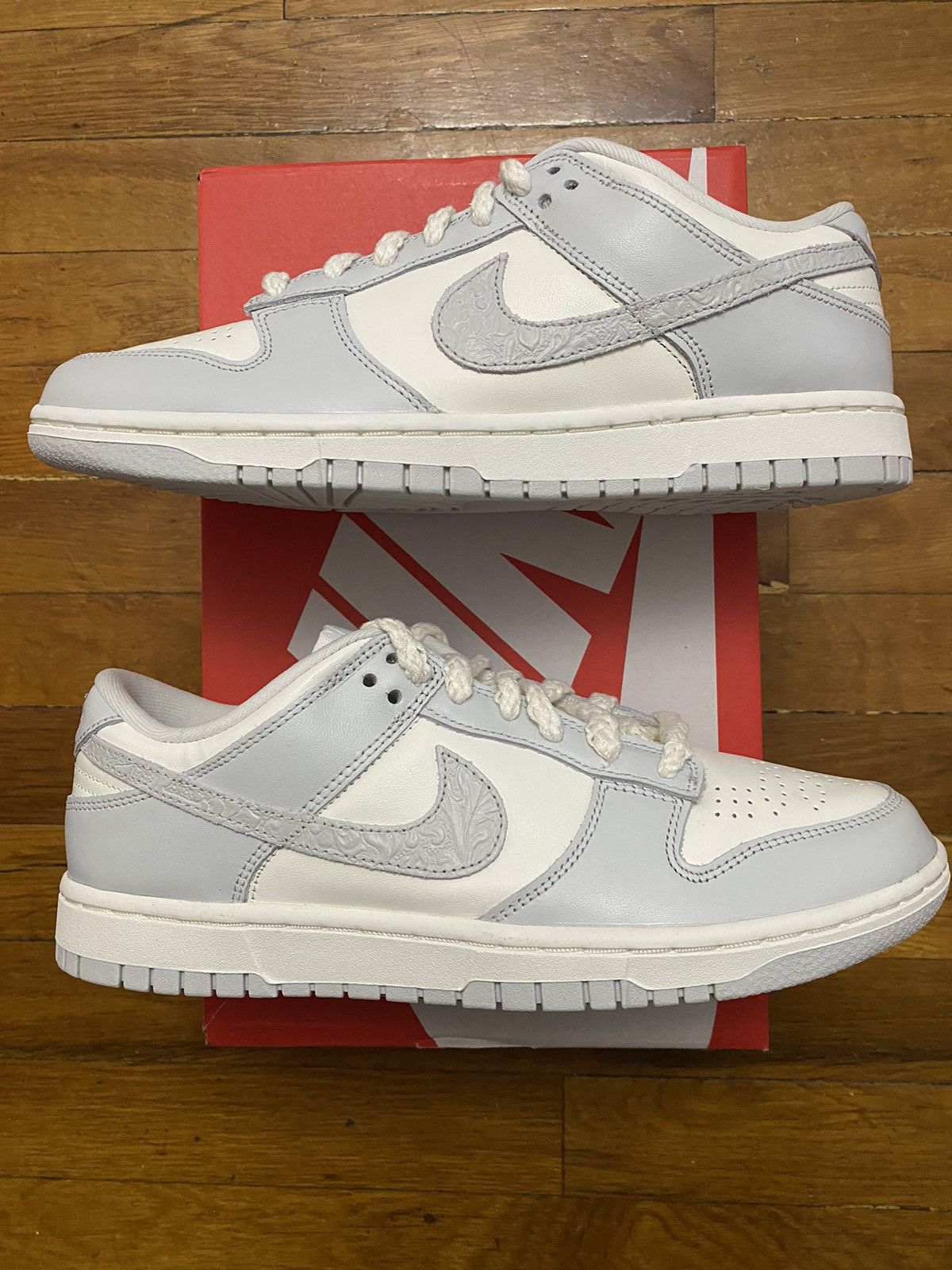 Nike Size 9.5W / 8M - Nike Dunk Low Needlework Grey Fog Sail Size US 9.5 / IT 39.5 - 2 Thumbnail