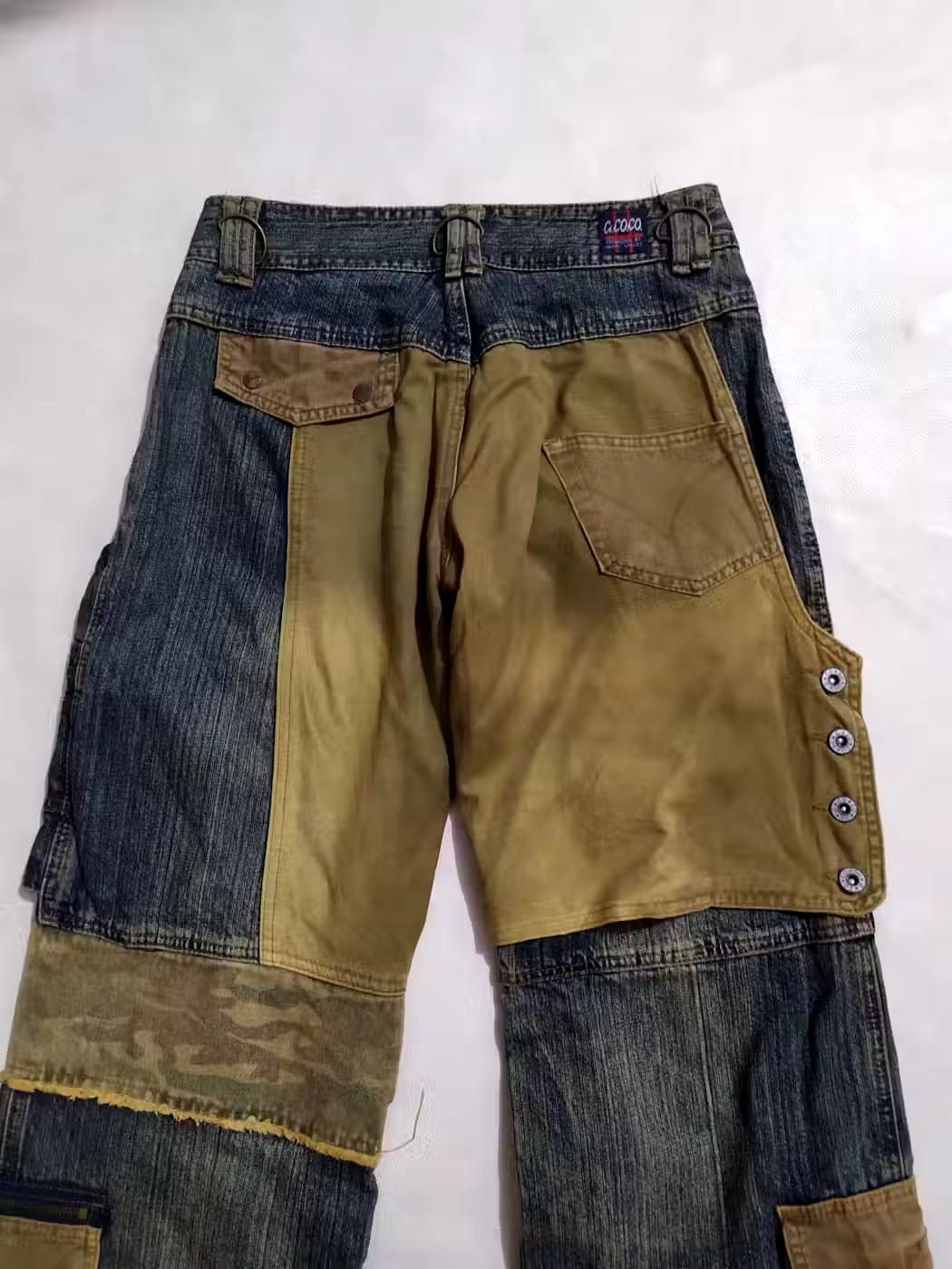 Japanese Brand ACOCO Japan Heavy Cargo Multipocket Bondage Patchwork Pants Size US 28 / EU 44 - 8 Thumbnail