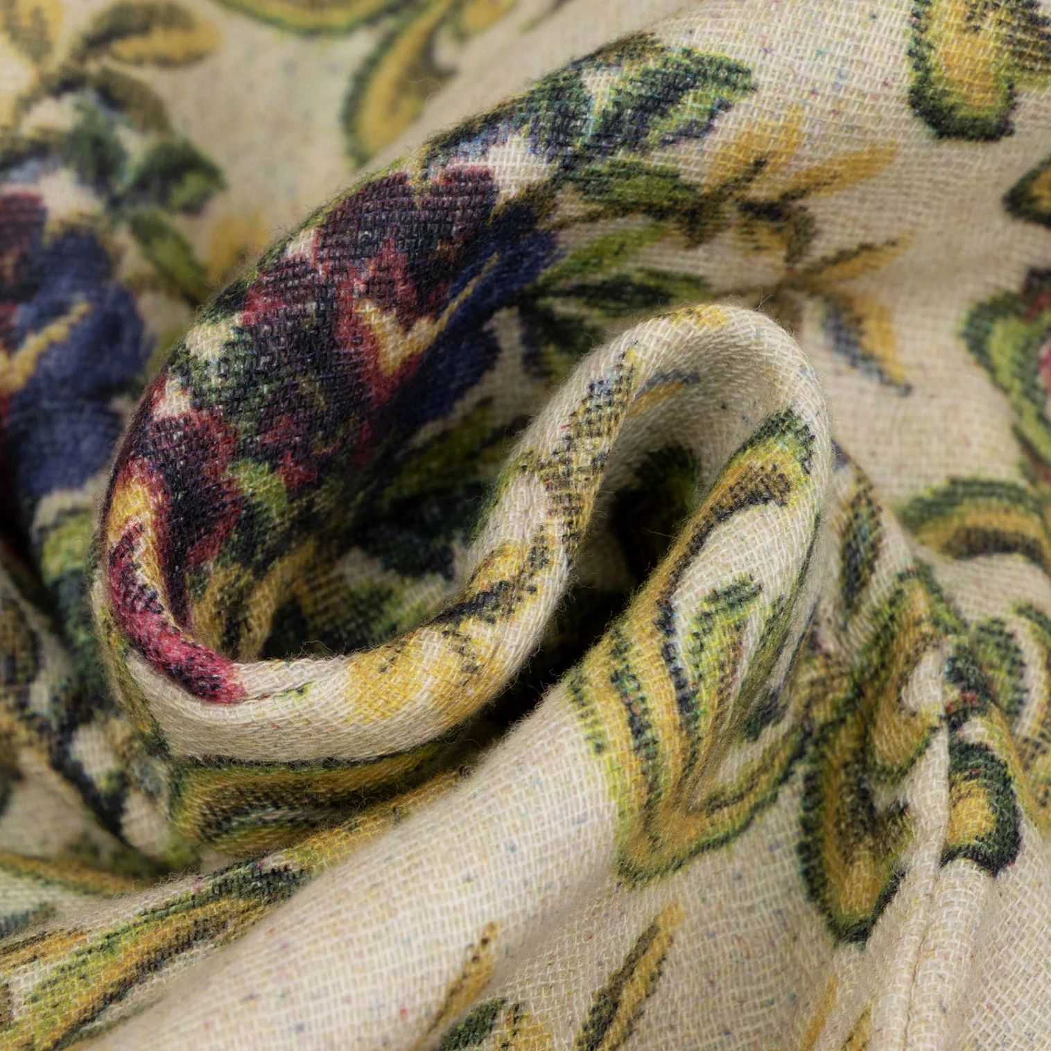 Yohji Yamamoto Cotton Floral Print Long Jacket
