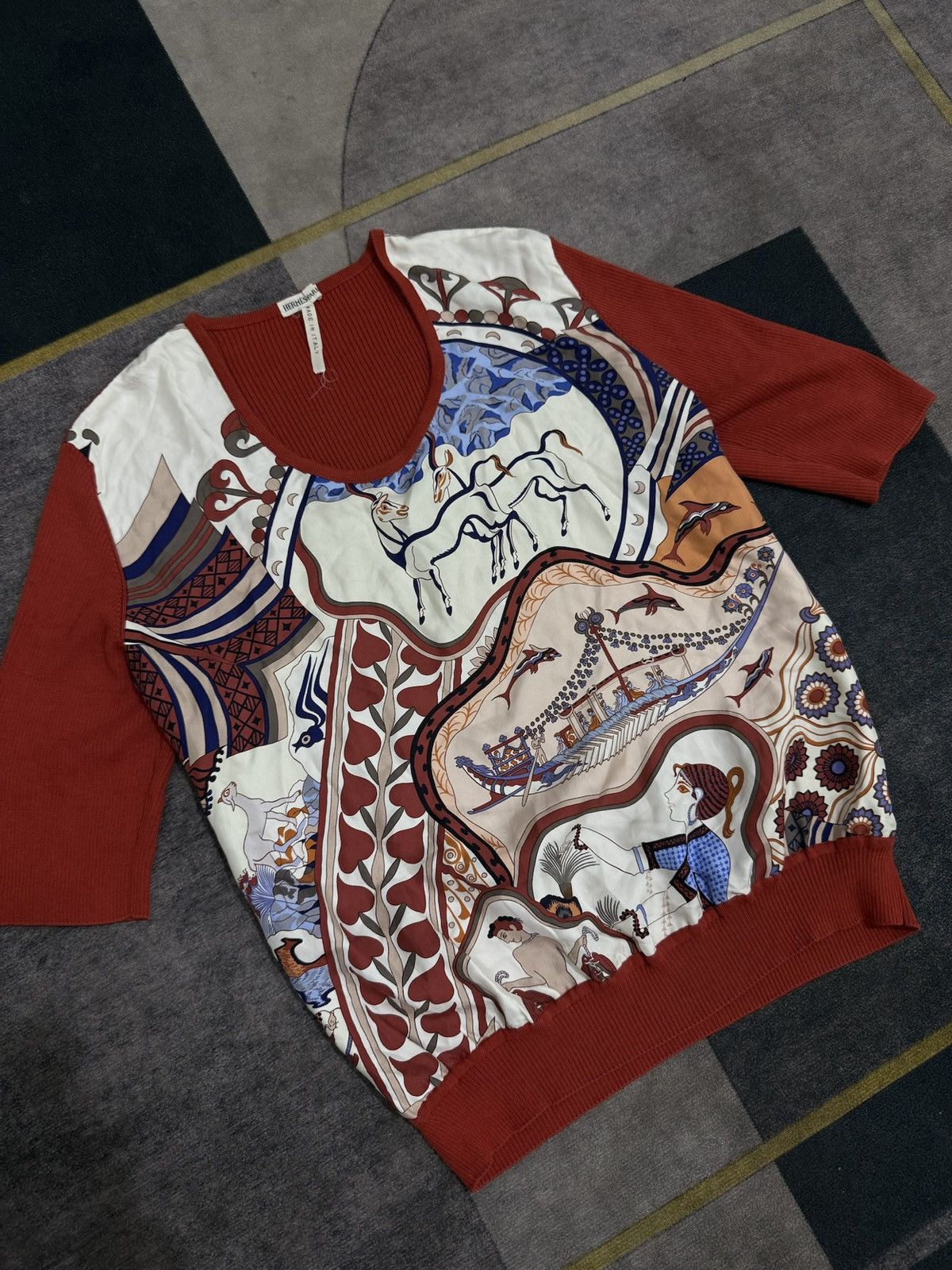 Hermes VINTAGE HERMES PARIS PRINTED ART Size M / US 6-8 / IT 42-44 - 2 Thumbnail