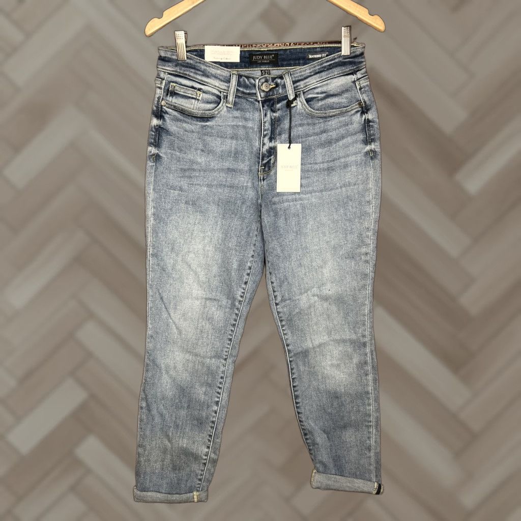 Denime Judy Blue Jeans 5/27 Denim Relaxed Fit Boyfriend Fit NWT Womens Jeans Distressed, Embroidered, Fringe, Logo Blue 5/27 US Retro Boho City Preppy Womens Size 27" / US 4 / IT 40 - 1 Thumbnail