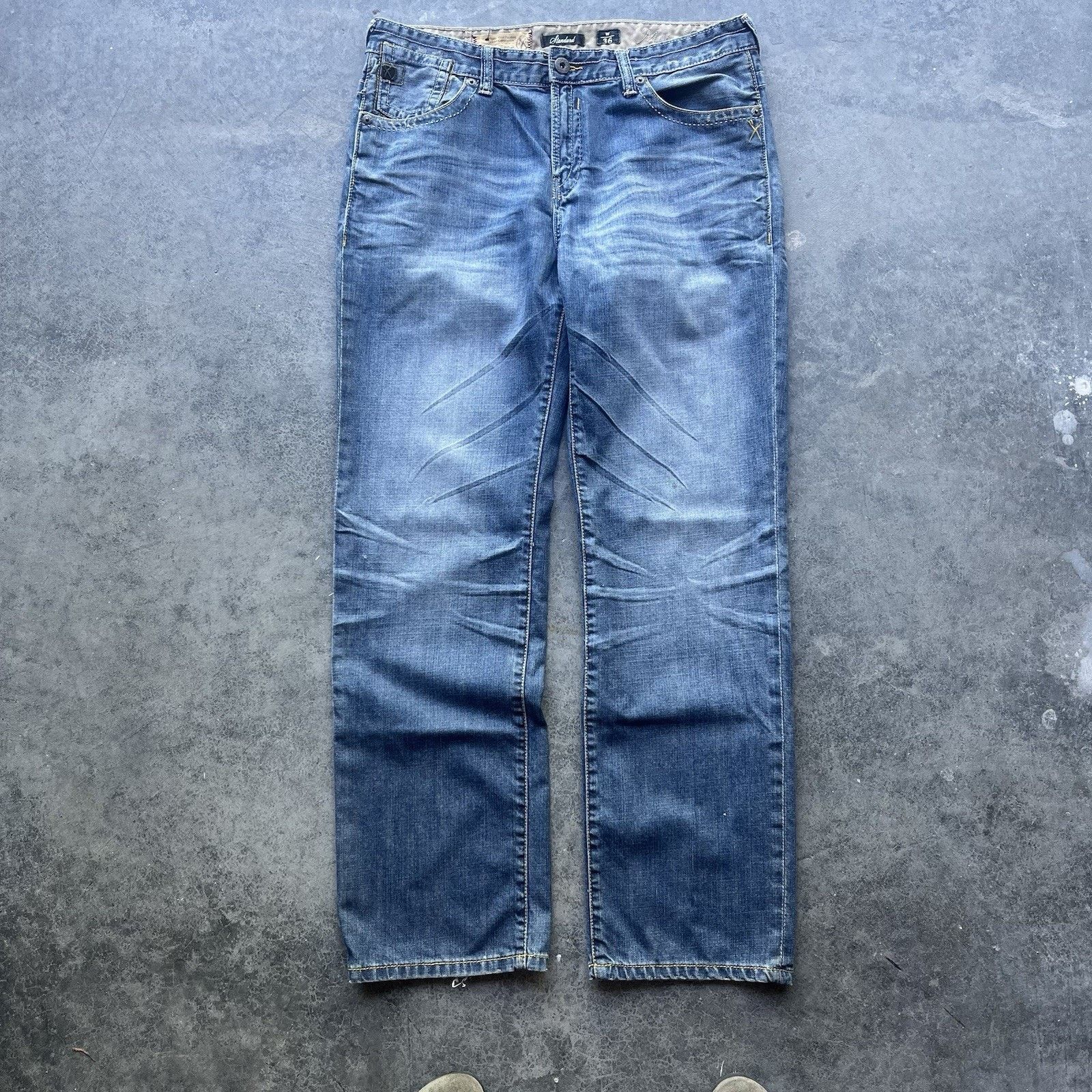 Ecko Unltd. Y2K Marc Ecko Baggy Jeans Men’s 36 X 32 Medium Faded Wash Em Size US 36 / EU 52 - 5 Thumbnail