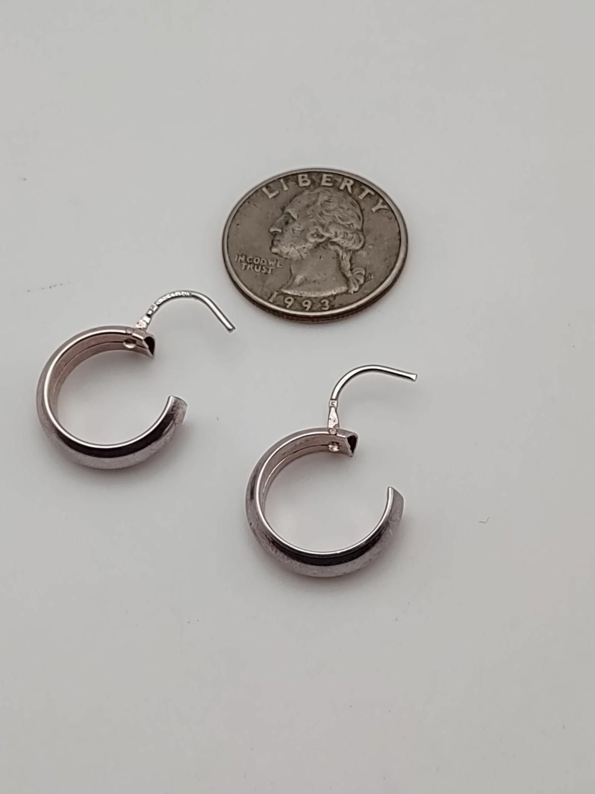 Sterling Silver Sterling Silver 925 Small Hinged Hoop Huggie Earrings Size ONE SIZE - 3 Thumbnail