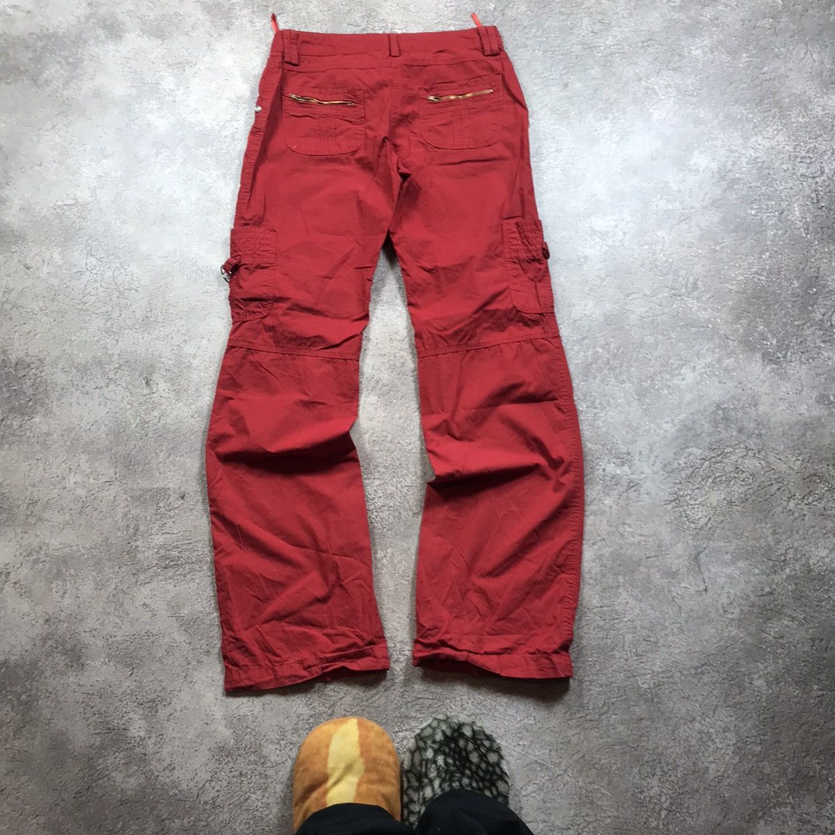 Japanese Brand vintage cargo pants flared low rise japan casual y2k 90s Size 29" - 4 Thumbnail