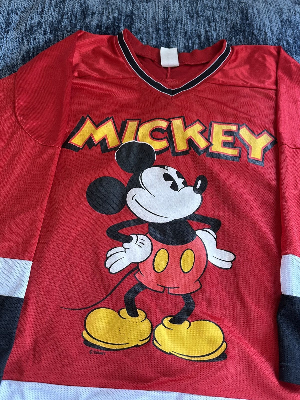 Disney × Vintage 1990s Vintage Disney Mickey Mouse Hockey Jersey Size US L / EU 52-54 / 3 - 2 Thumbnail