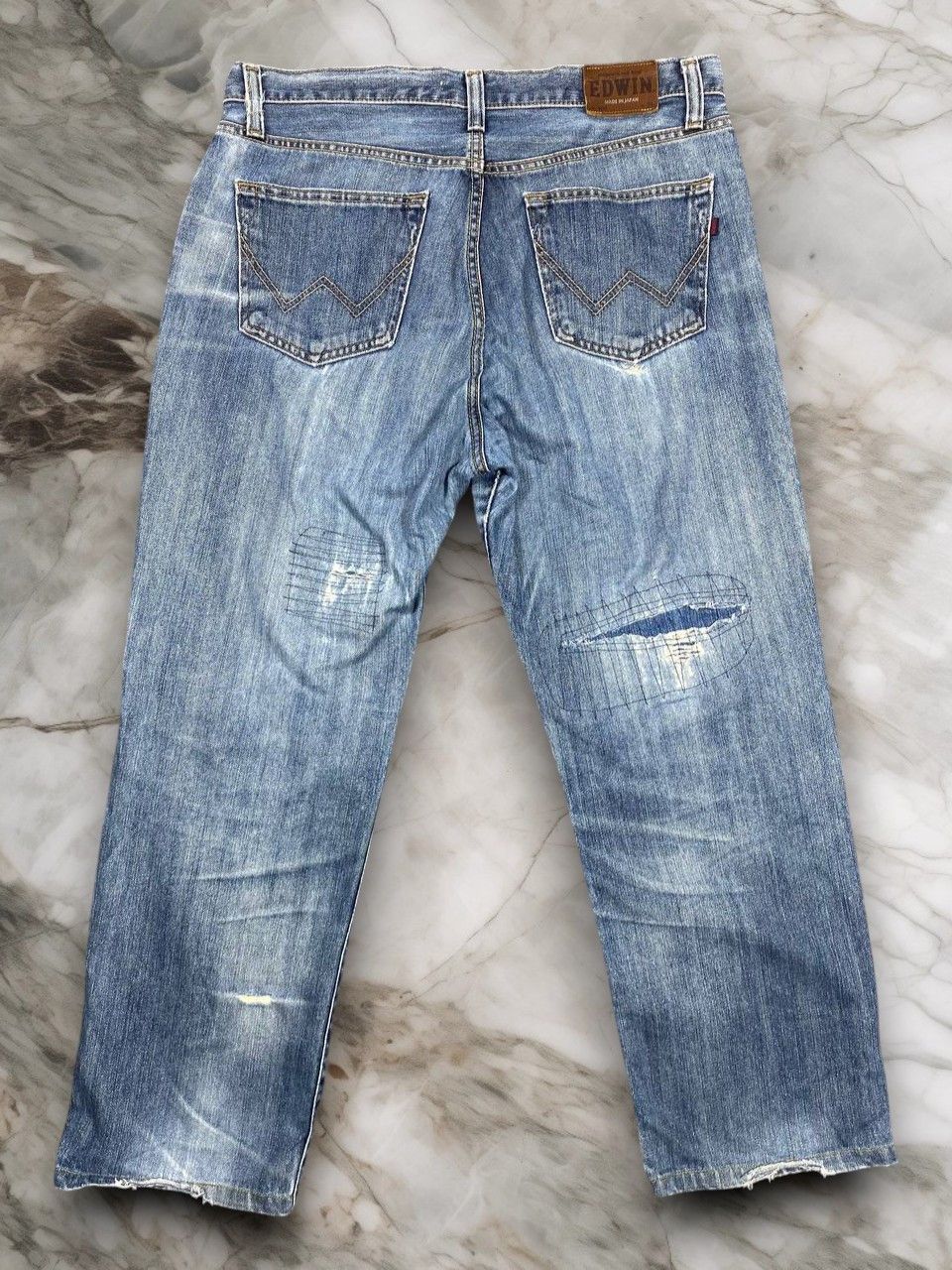 Edwin vintage edwin japan distressed reworked denim nice design Size US 38 / EU 54 - 2 Thumbnail