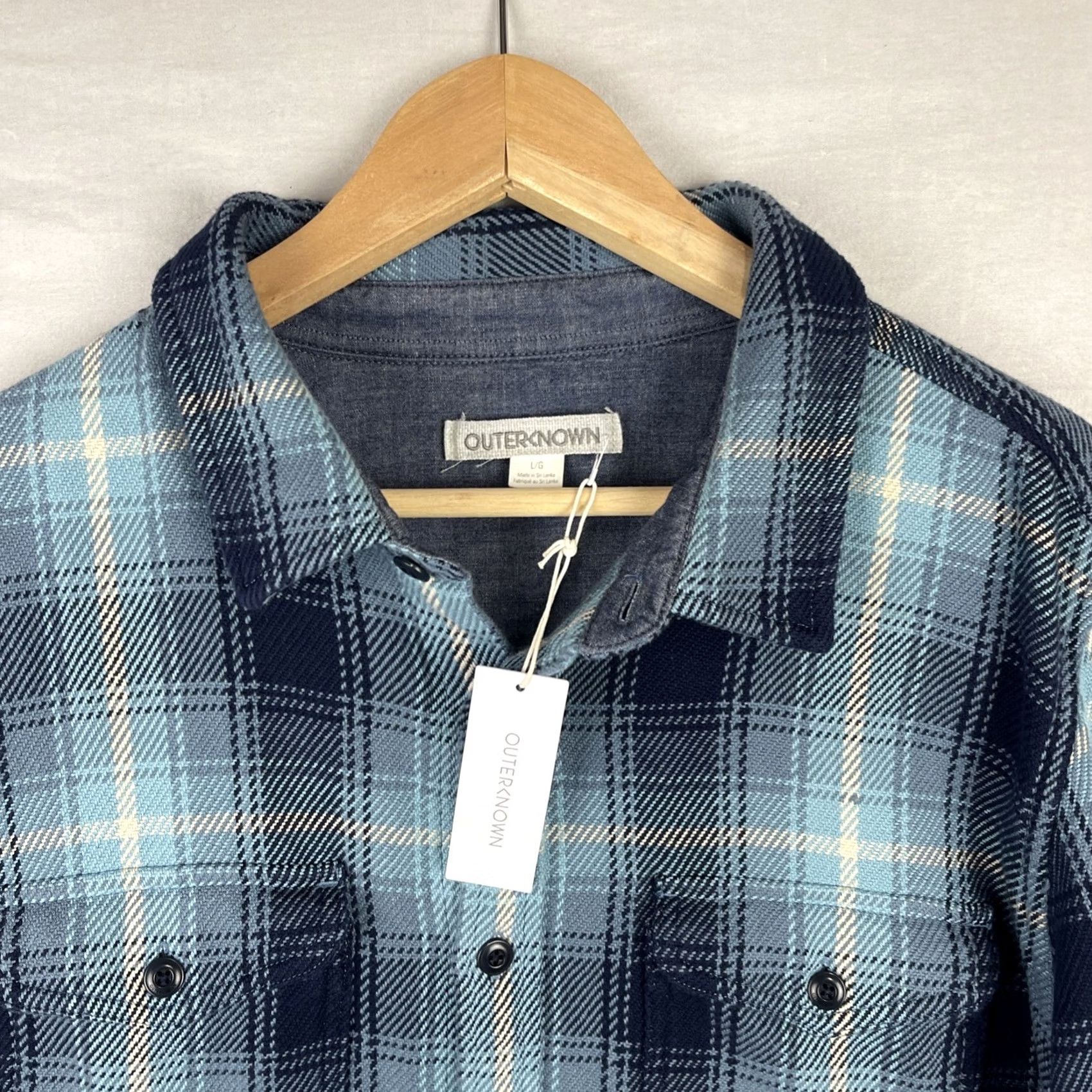 Outerknown Outerknown Blanket Shirt Mens Large Blue Plaid Flannel Surf Button Up Size US L / EU 52-54 / 3 - 3 Thumbnail