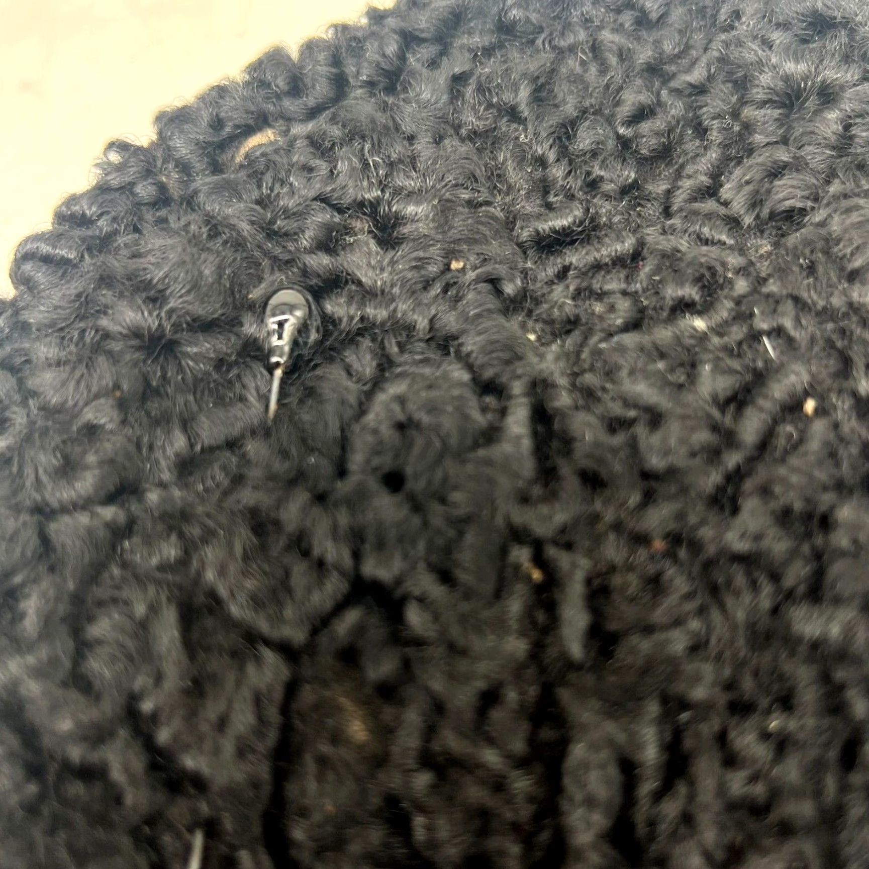 Vintage VINTAGE 1960s Shearling Lambswool Hat Womens One Size Black Wool Accessories Size ONE SIZE - 4 Thumbnail