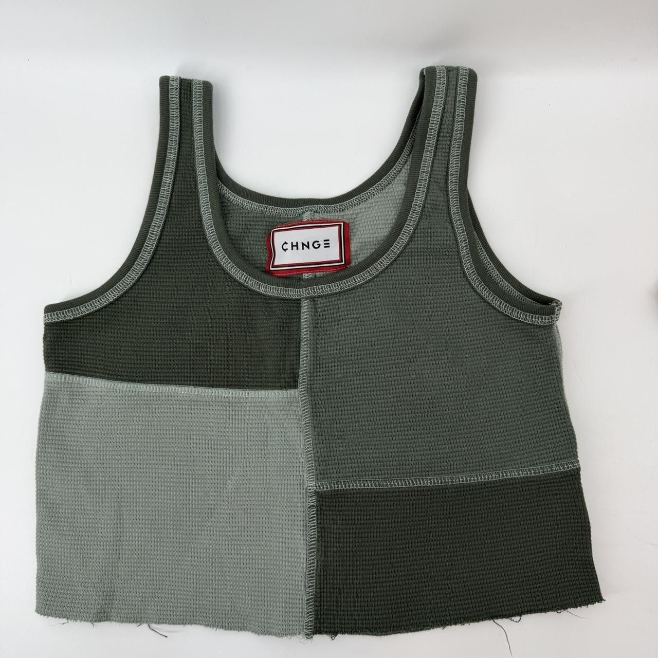CHNGE CHNGE green waffle knit tank top L Size L / US 10 / IT 46 - 1 Thumbnail