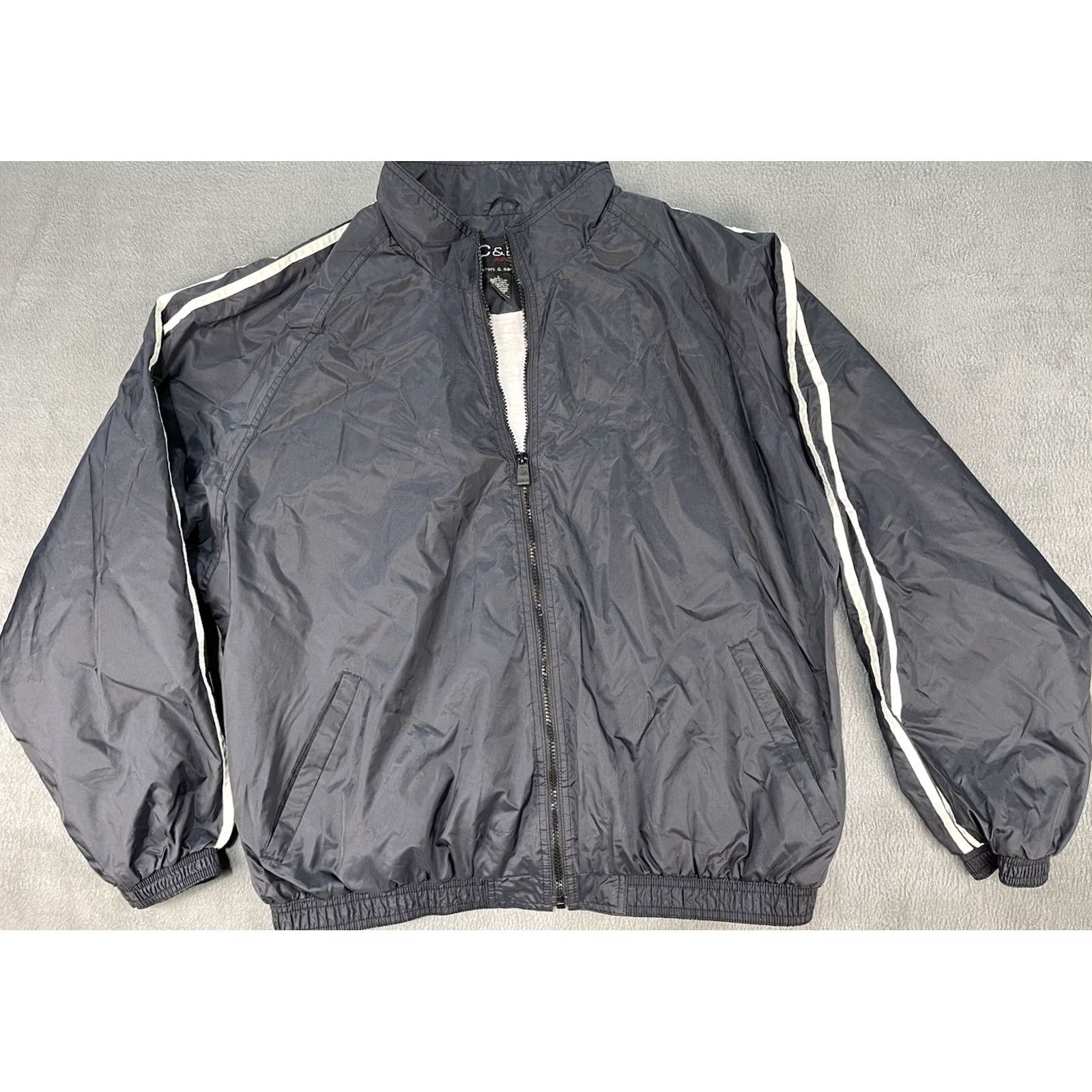 Croft & Barrow VINTAGE Croft & Barrow Windbreaker Jacket Black Zip Up L Adults Hooded Long Sleeve Winter Fall Spring Mens/Womens Size L / US 10 / IT 46 - 2 Thumbnail