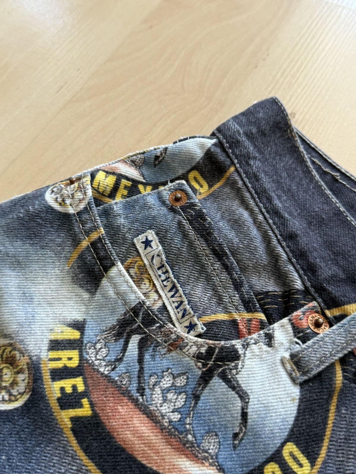 Vintage Chewan vintage full print baggy western oklahoma denim jeans Size US 28 / EU 44 - 11 Thumbnail