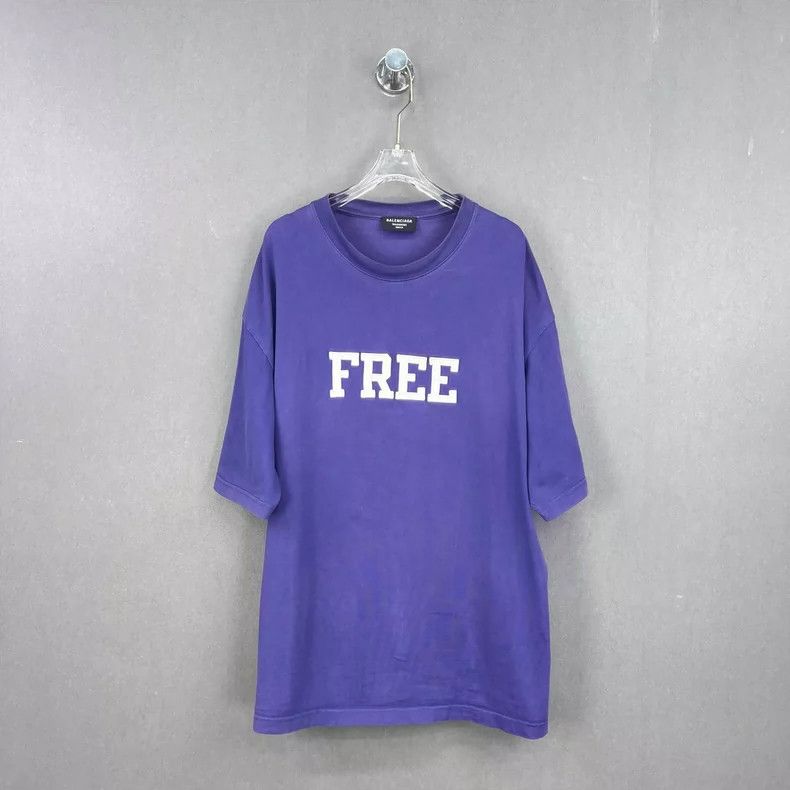 Balenciaga Balenciaga Purple embroidered letter Free short sleeve Size US XL / EU 56 / 4 - 1 Thumbnail