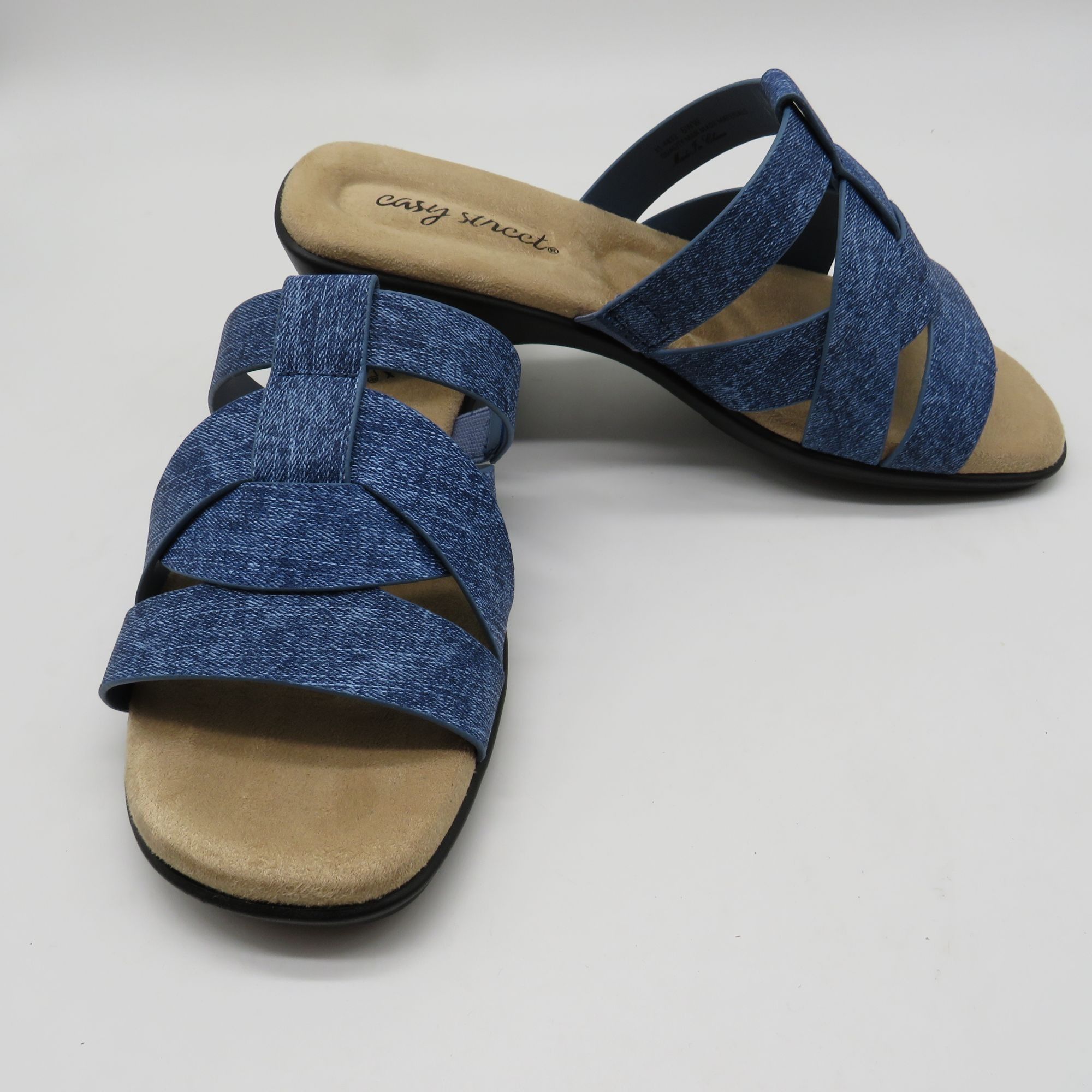 Other Easy Street Womens Lakeport Denim Slide Sandals Comfort Fit Size US 6 / IT 36 - 4 Thumbnail
