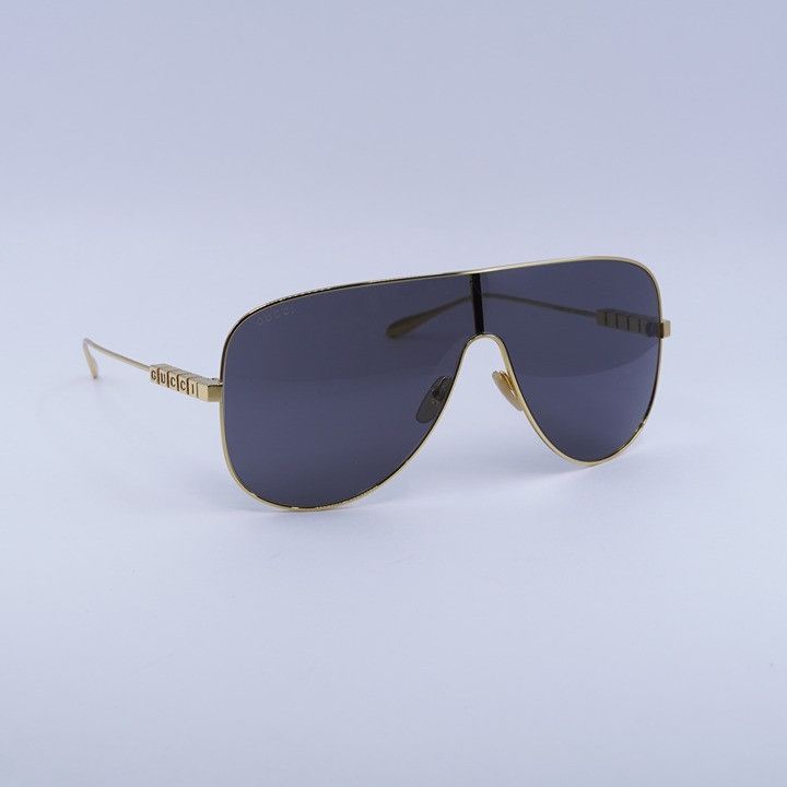 Gucci Gucci GG1436S 001 Sunglasses Yellow Gold Shield Frame, Grey Size ONE SIZE - 5 Thumbnail
