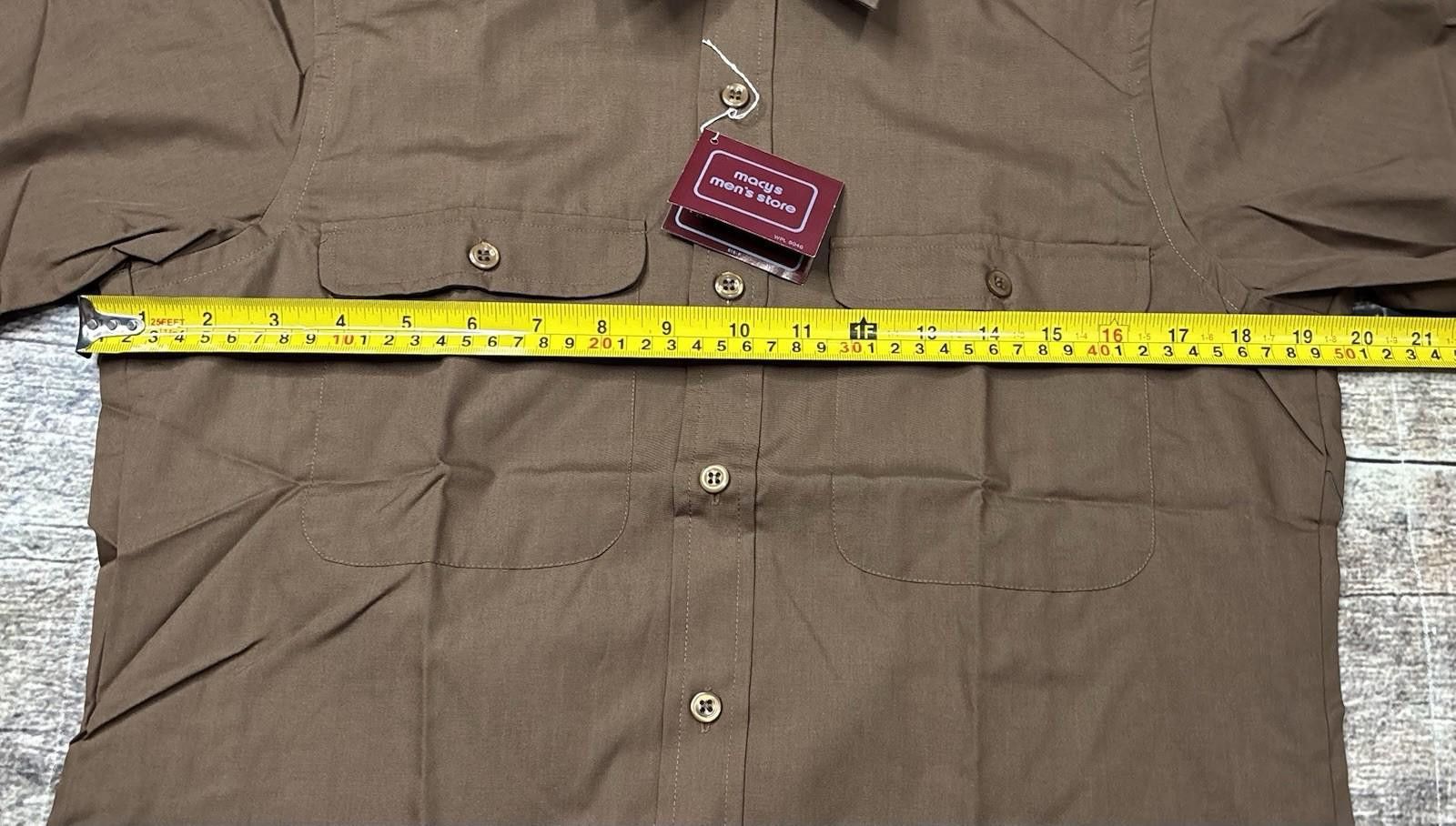 Macys VTG 70s Macys Mens Store Dress Shirt Small 14-14.5 NEW Size 36R - 10 Thumbnail