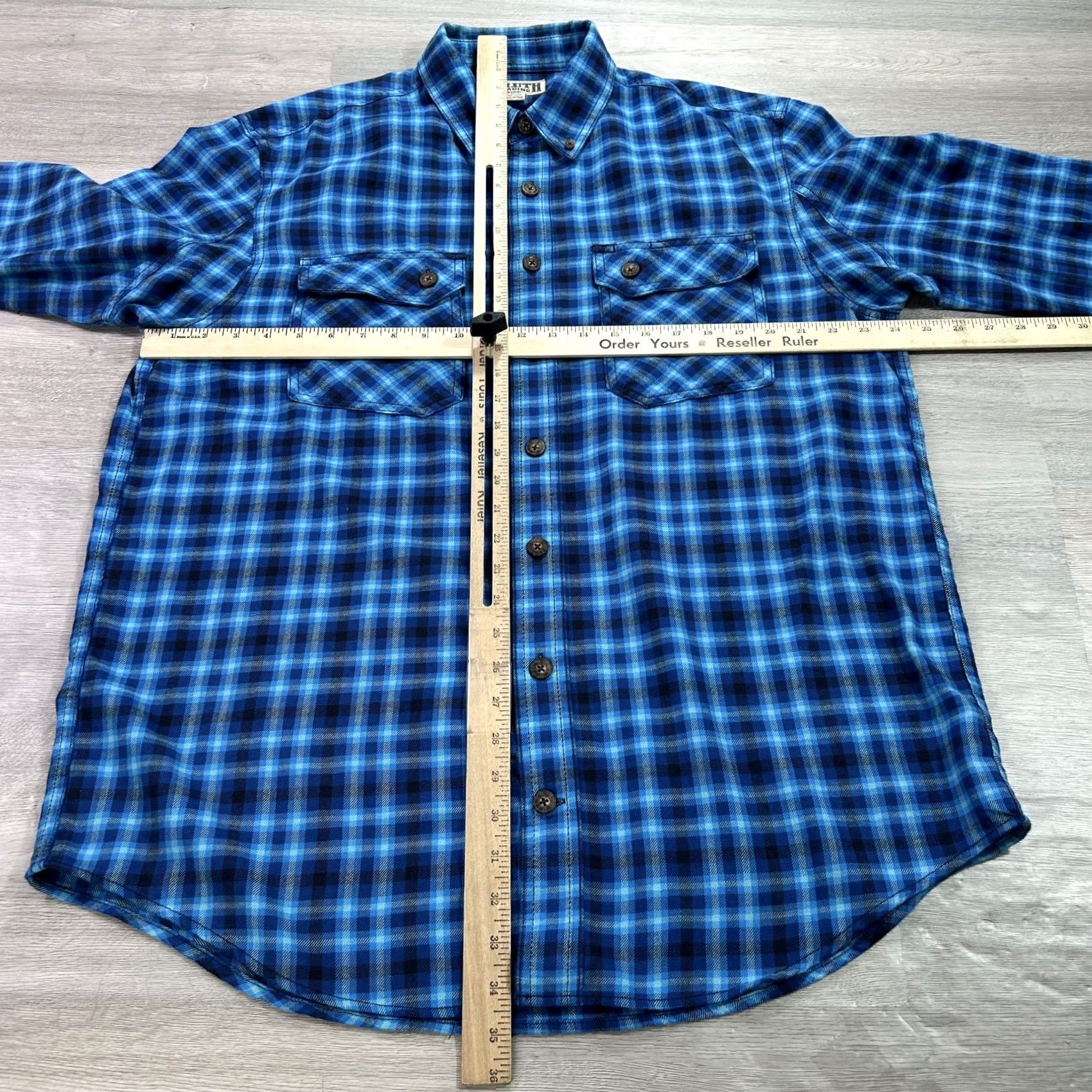 Duluth Trading Company Duluth Trading Co Shirt Mens LT Blue Plaid Flannel Button Up Casual Workwear Big & Tall Size US L / EU 52-54 / 3 - 5 Thumbnail