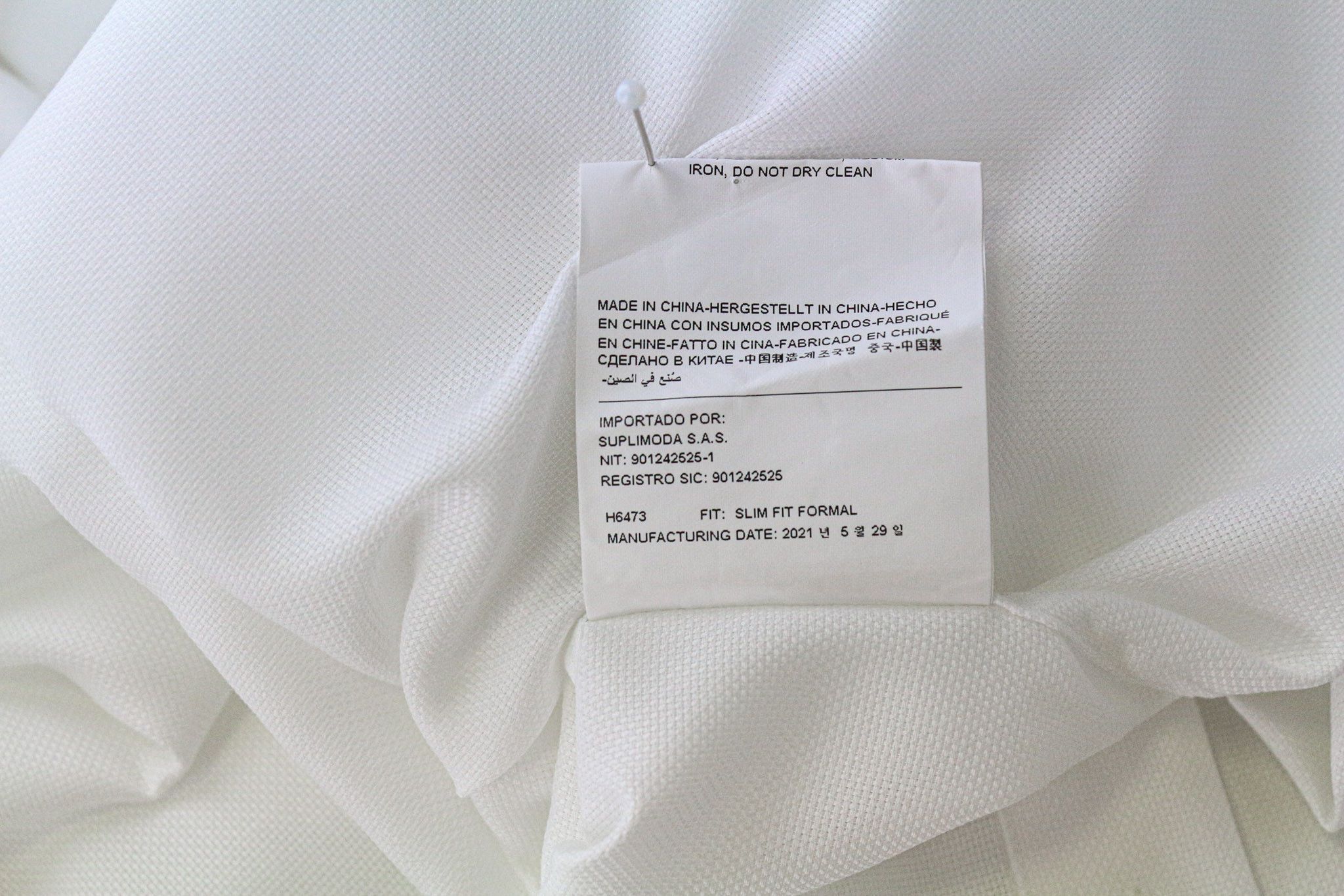 Suitsupply TRAVELLER 39L/15 1/2L Slim White Cotton Shirt 79408 Size US M / EU 48-50 / 2 - 7 Thumbnail