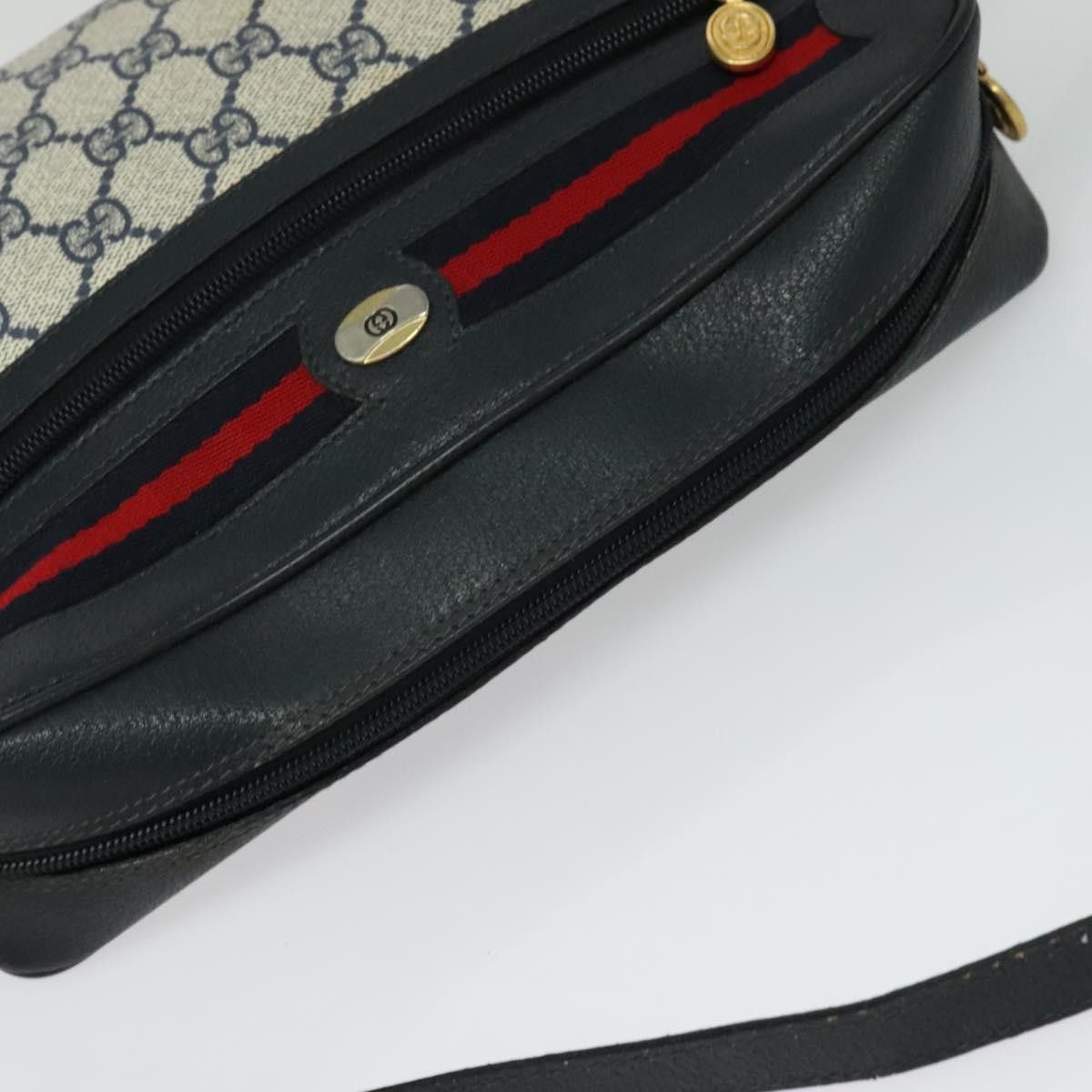 Gucci GUCCI GG Supreme Sherry Line Shoulder Bag Pvc Navy Gold 001 Size ONE SIZE - 6 Thumbnail