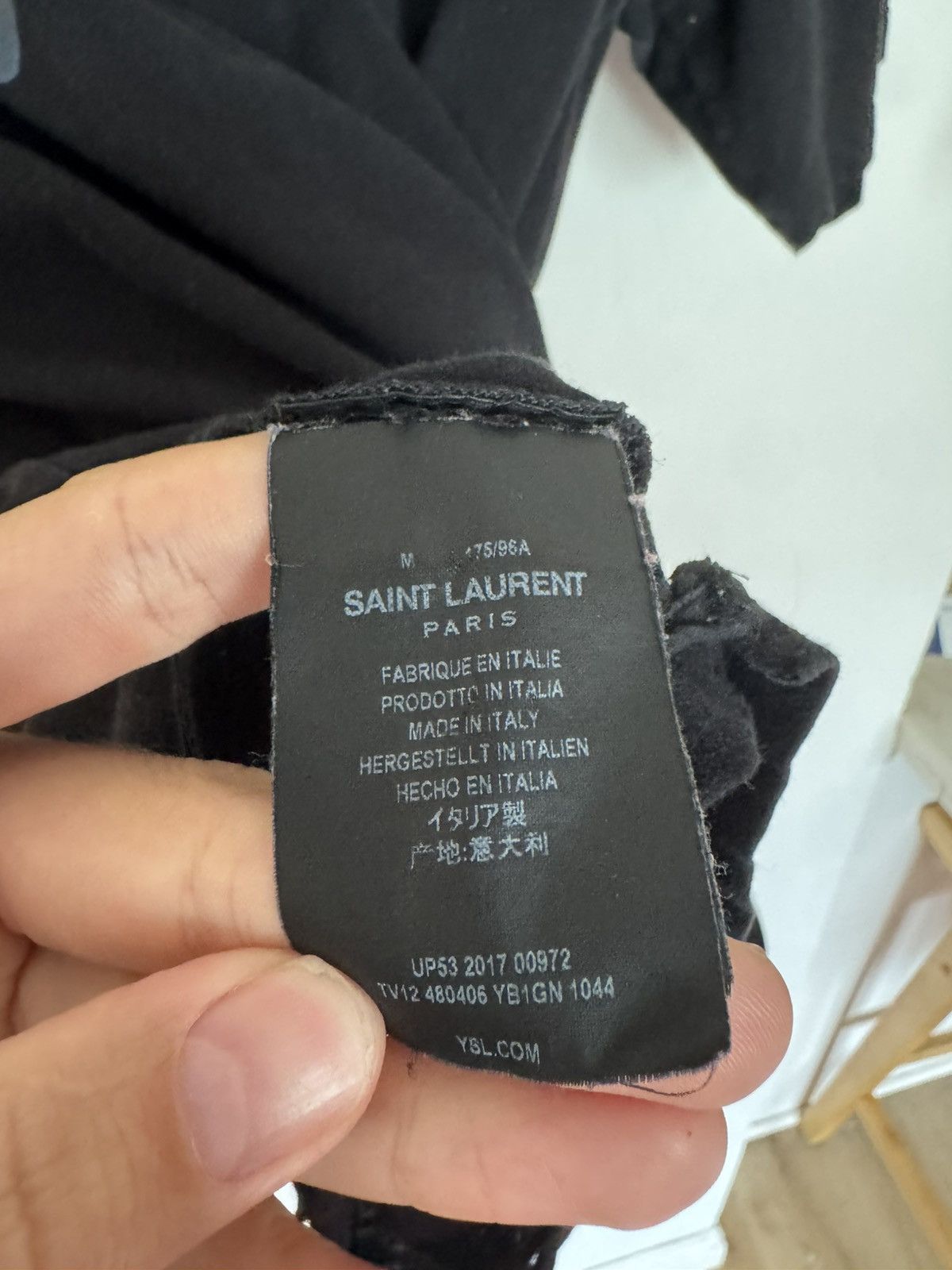 Saint Laurent Paris Oversized logo t Size US M / EU 48-50 / 2 - 2 Thumbnail