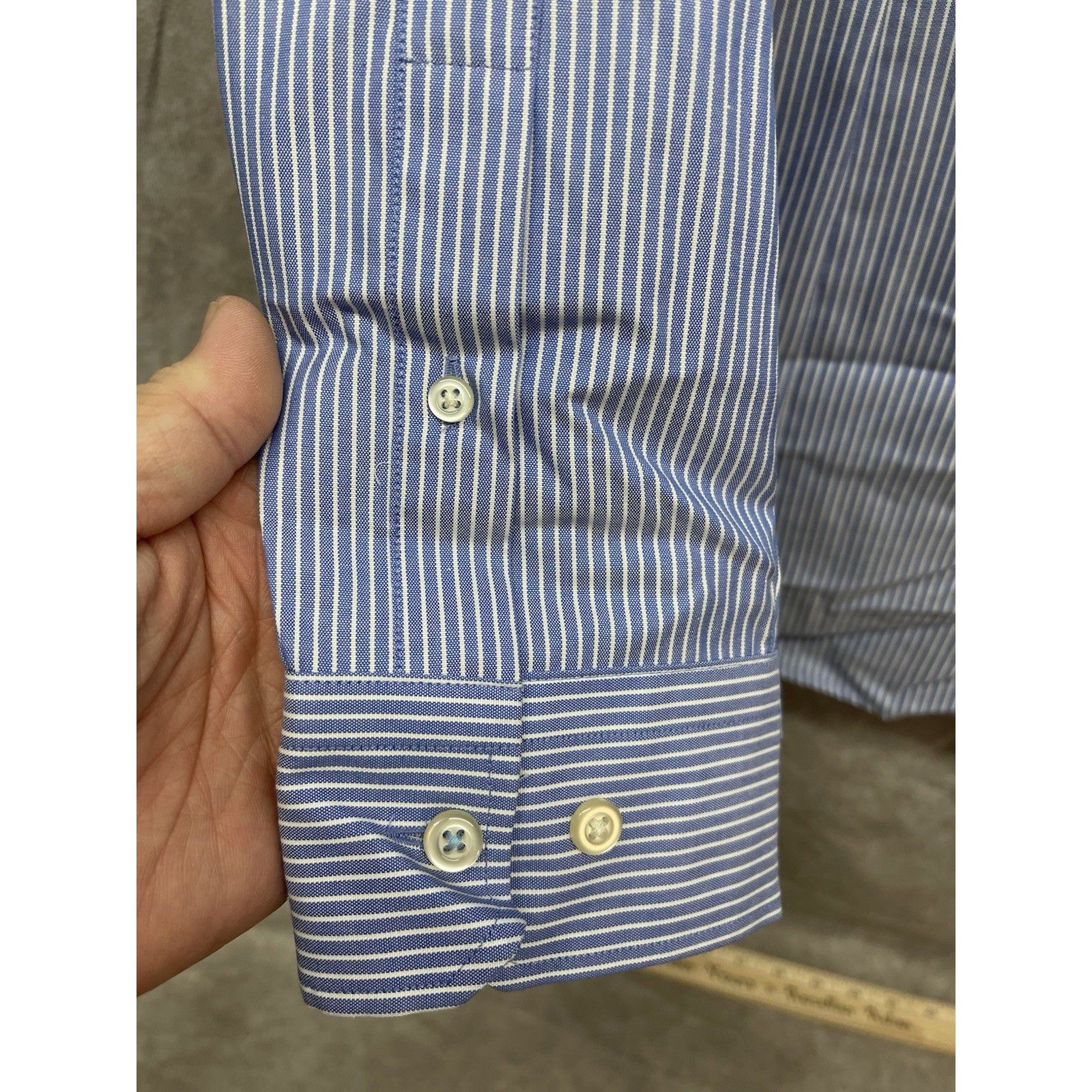 Banana Republic Banana Republic Men's M Grant Fit 120s Supima Cotton Blue Pi Size US M / EU 48-50 / 2 - 6 Thumbnail