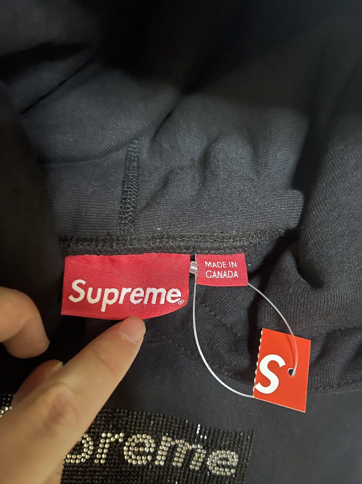 Supreme Supreme Swarovski box logo hooded black sweatershirt Size US S / EU 44-46 / 1 - 5 Thumbnail