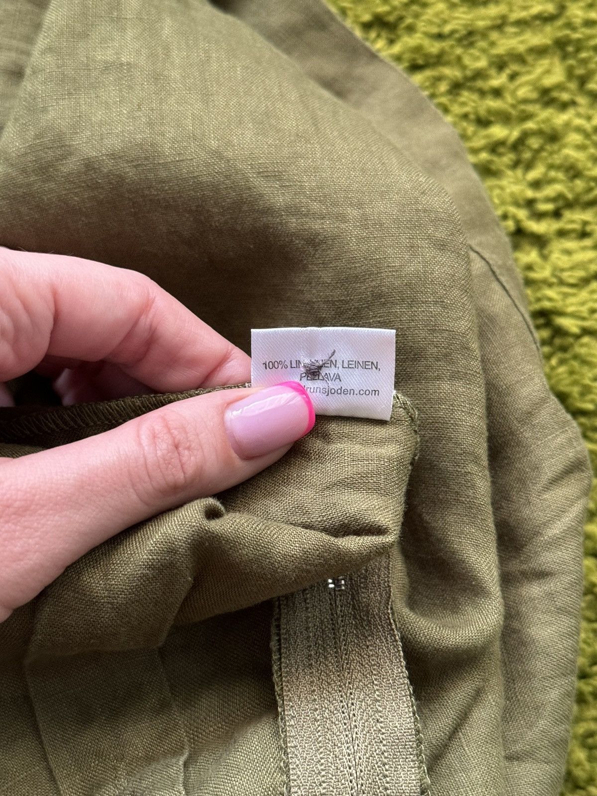 Designer Gudrun Sjoden 100% linen khaki skirt Size 26" / US 2 / IT 38 - 6 Thumbnail