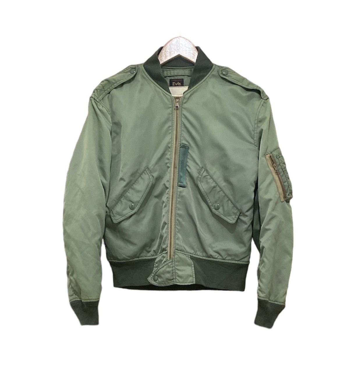 Evisu Rare Vintage 90s Evis Ma-1 Olive Green Bomber Jacket Size US S / EU 44-46 / 1 - 2 Thumbnail