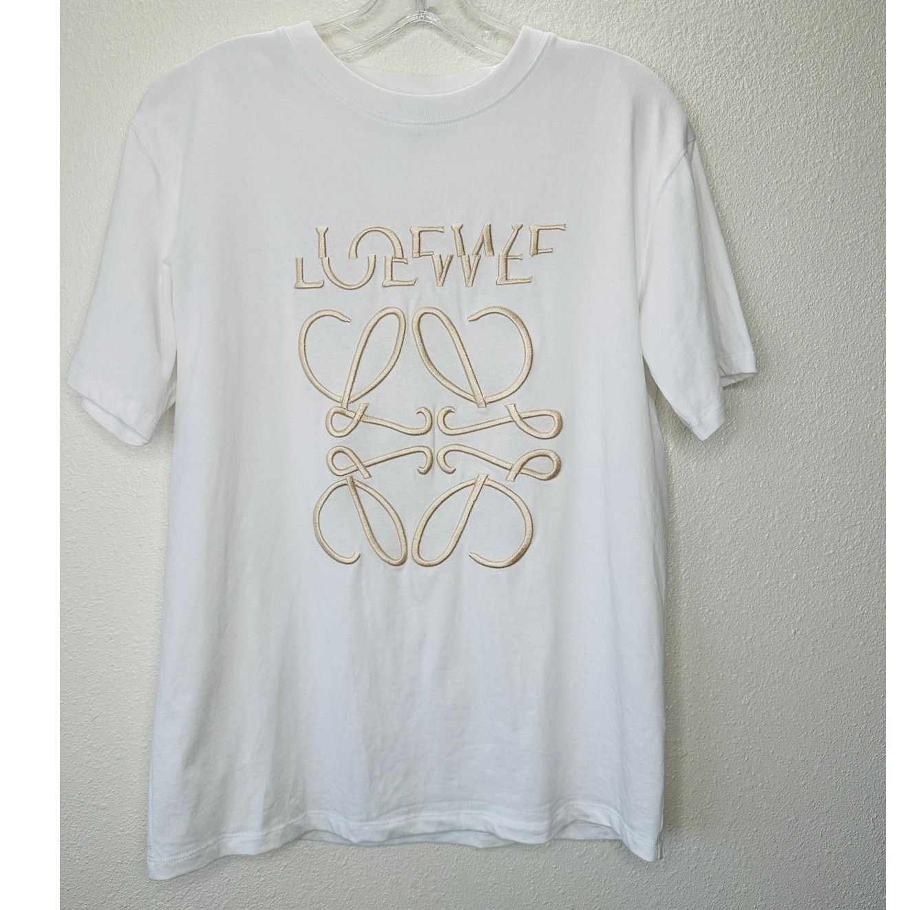 Loewe Loewe White Short Sleeve Cream Embroidered Logo Graphic Tee Size US S / EU 44-46 / 1 - 2 Thumbnail