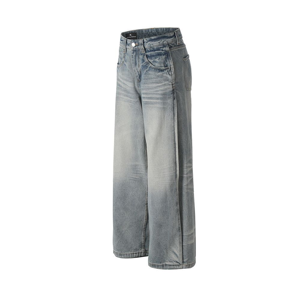 Japanese Brand × Jean Punk washed gradient ripple loose distressed jeans Size US 32 / EU 48 - 2 Thumbnail