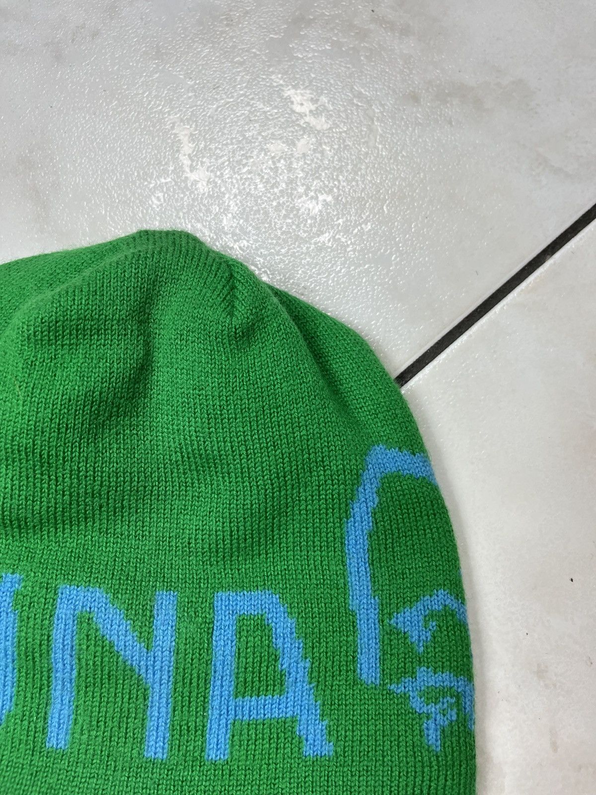 Norrona Norrona wool y2k all over print logo beanie chrome green hat Size ONE SIZE - 3 Thumbnail