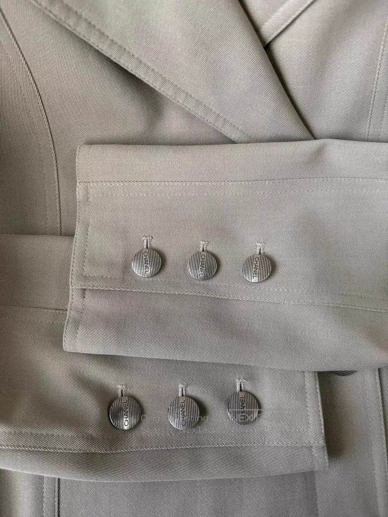 Chanel Chanel Light-colored lapel medium-length windbreaker jacke Size XS / US 0-2 / IT 36-38 - 4 Thumbnail
