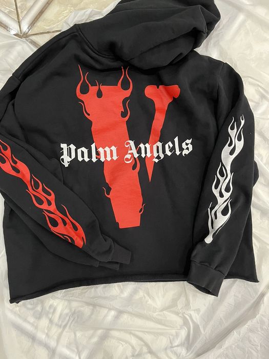 New VLONE x Palm Angels Hoodie Black Purple 100% Authentic Fast Free  Shipping