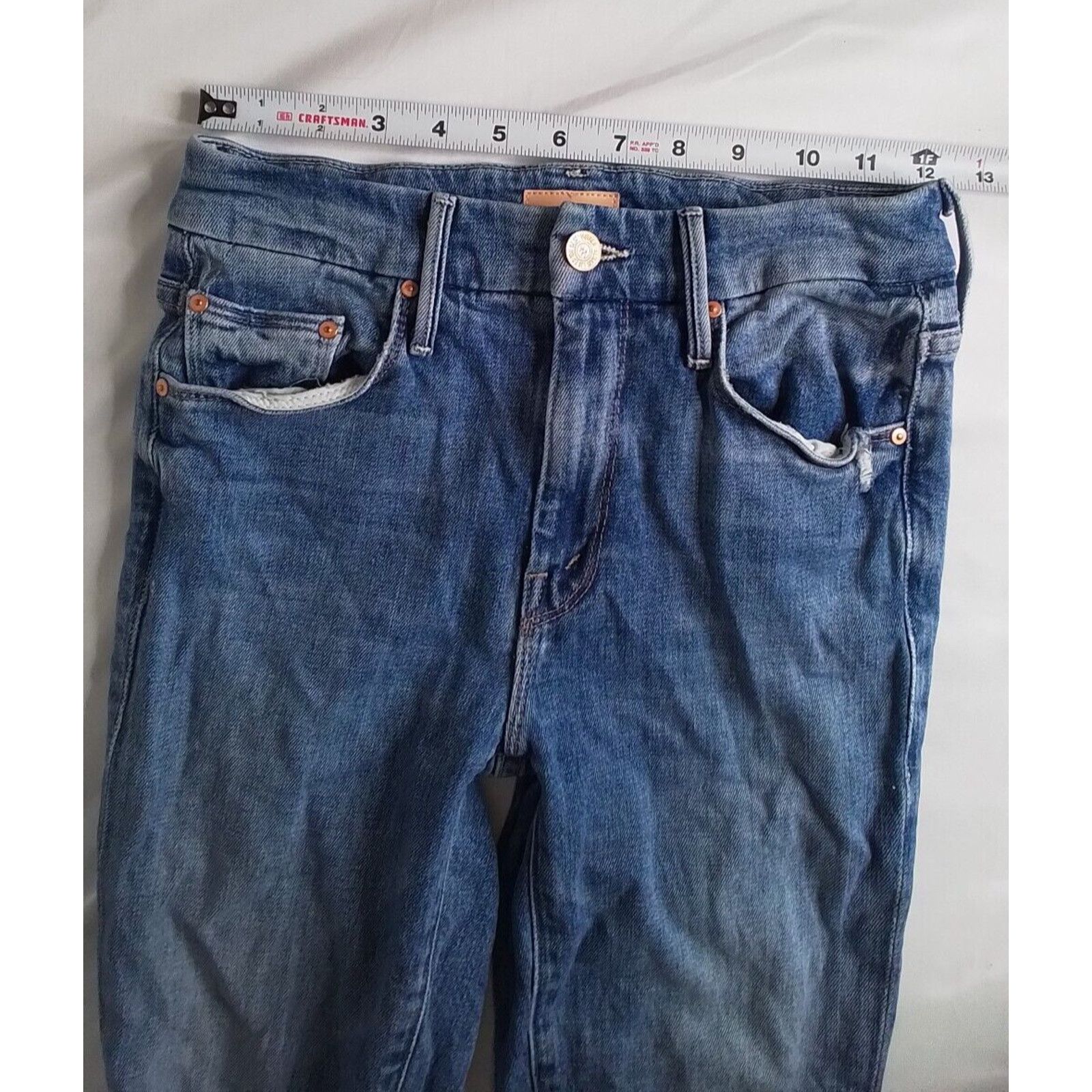 MOTHER Mother Jeans Women's 24 The Looker Ankle Fray Size 24" / US 00 / IT 34 - 12 Thumbnail