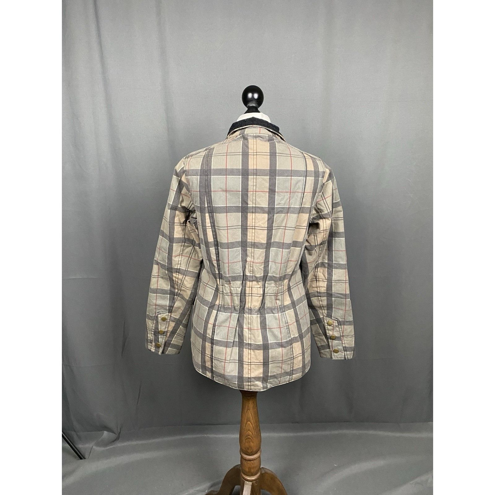 Barbour Barbour Tartan Check Women's Beige Waxed Jacket Size UK 10 U Size L / US 10 / IT 46 - 7 Thumbnail