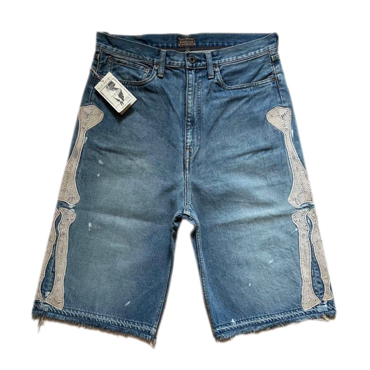 Kapital × Kapital Kountry Skeleton Bone Denim Shorts | Grailed