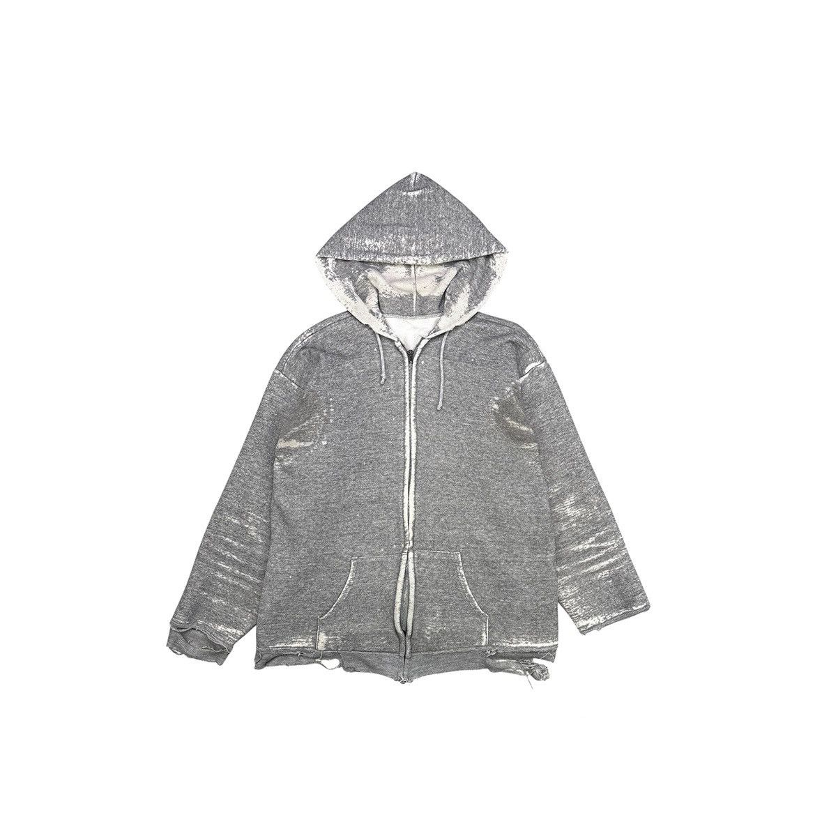 Vintage VINTAGE THRASHED FADED THERMAL ZIP HOODIE Size US L / EU 52-54 / 3 - 1 Thumbnail