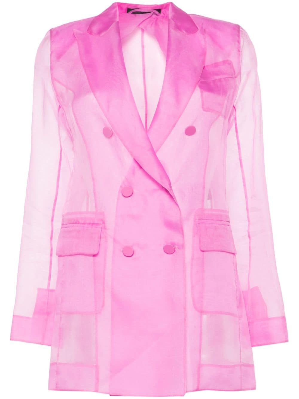 Max Mara SILK DOUBLE-BREASTED BLAZER JACKET Size S / US 4 / IT 40 - 1 Thumbnail