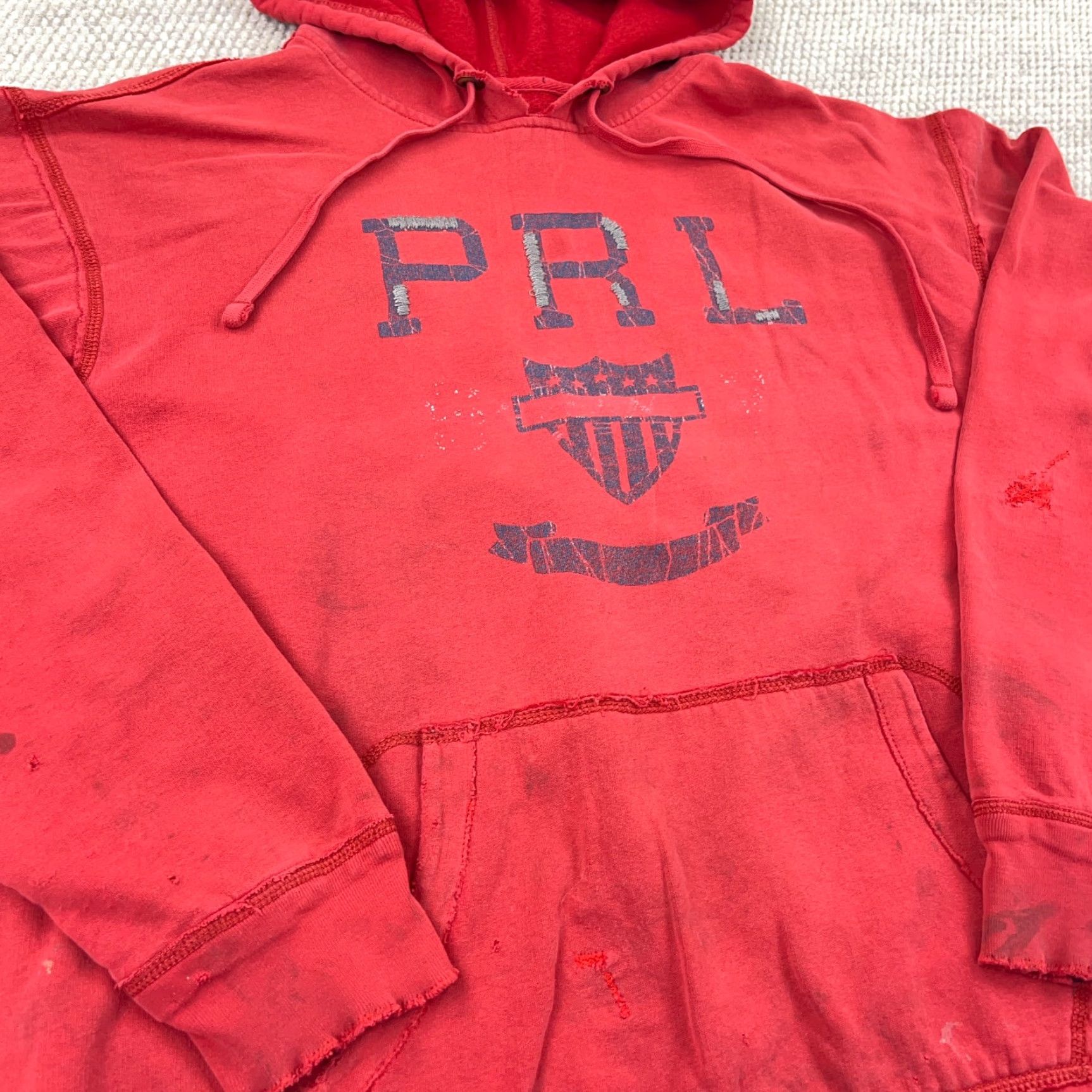 Ralph Lauren VINTAGE Ralph Lauren Hoodie Men 2XL Red Scruffie Grunge Logo Embroidered Pullover Sweatshirt Size US XXL / EU 58 / 5 - 4 Thumbnail