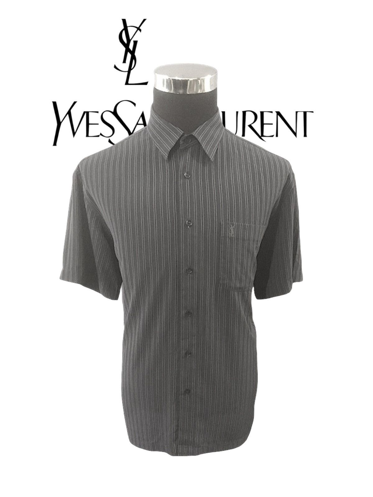 Designer Yves Saint Laurent Crepe Thin Stripes Button Up Shirts Size US XL / EU 56 / 4 - 1 Thumbnail