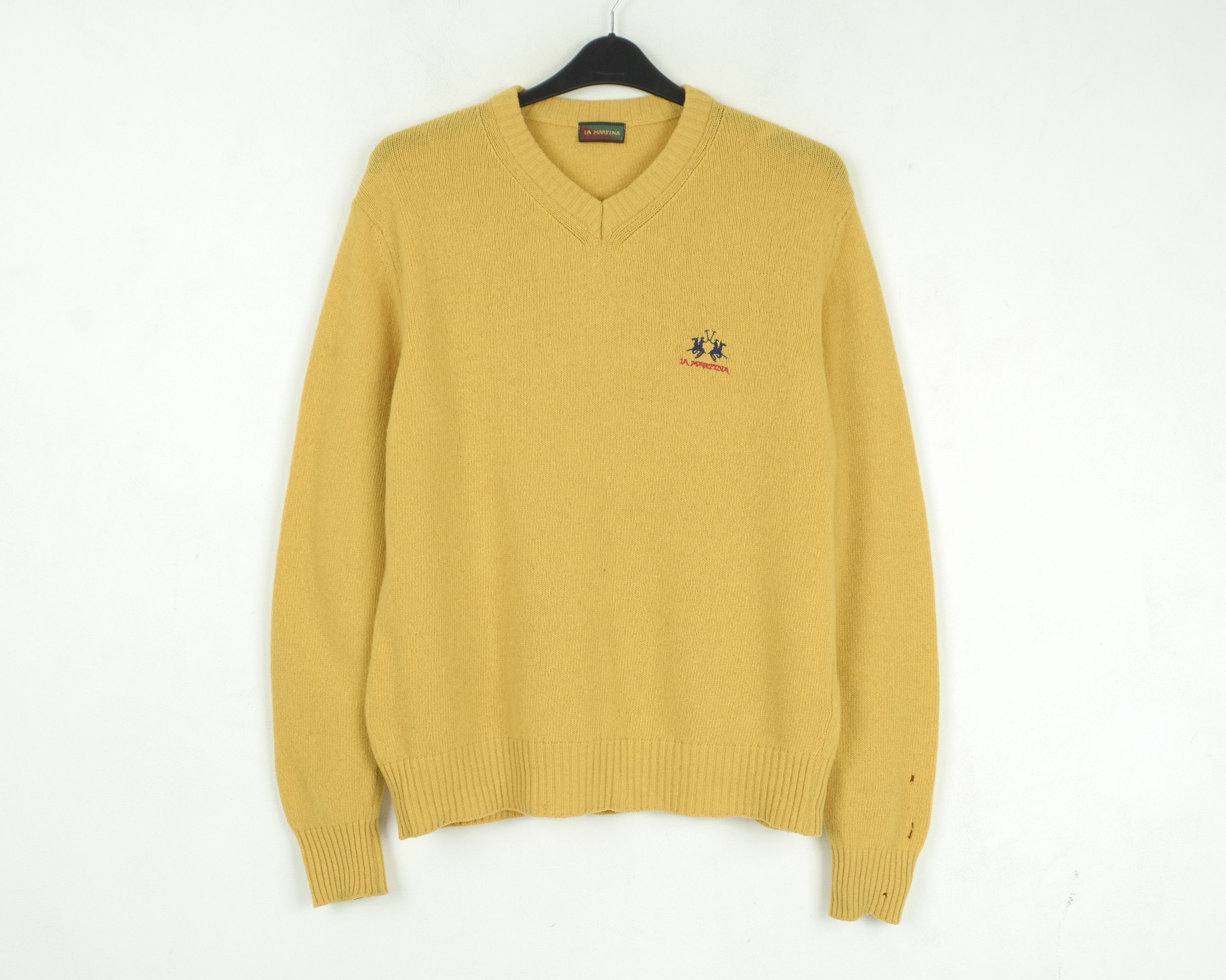 La Martina Wool Knit Sweater Casual V-Neck Jumper Pullover Top Size US M / EU 48-50 / 2 - 1 Thumbnail